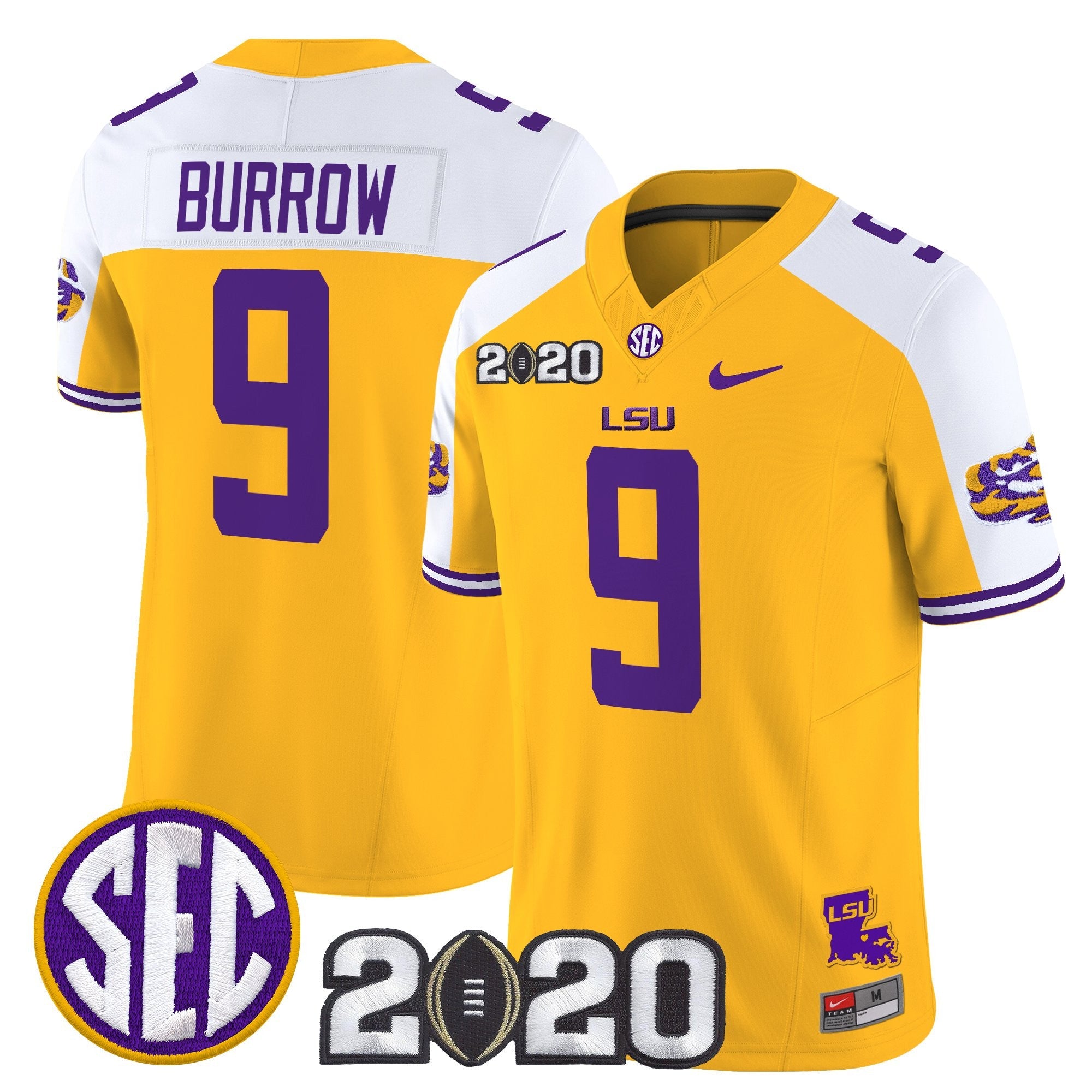 LSU Tigers 2020 National Champions Vapor Limited Jersey - All Stitched