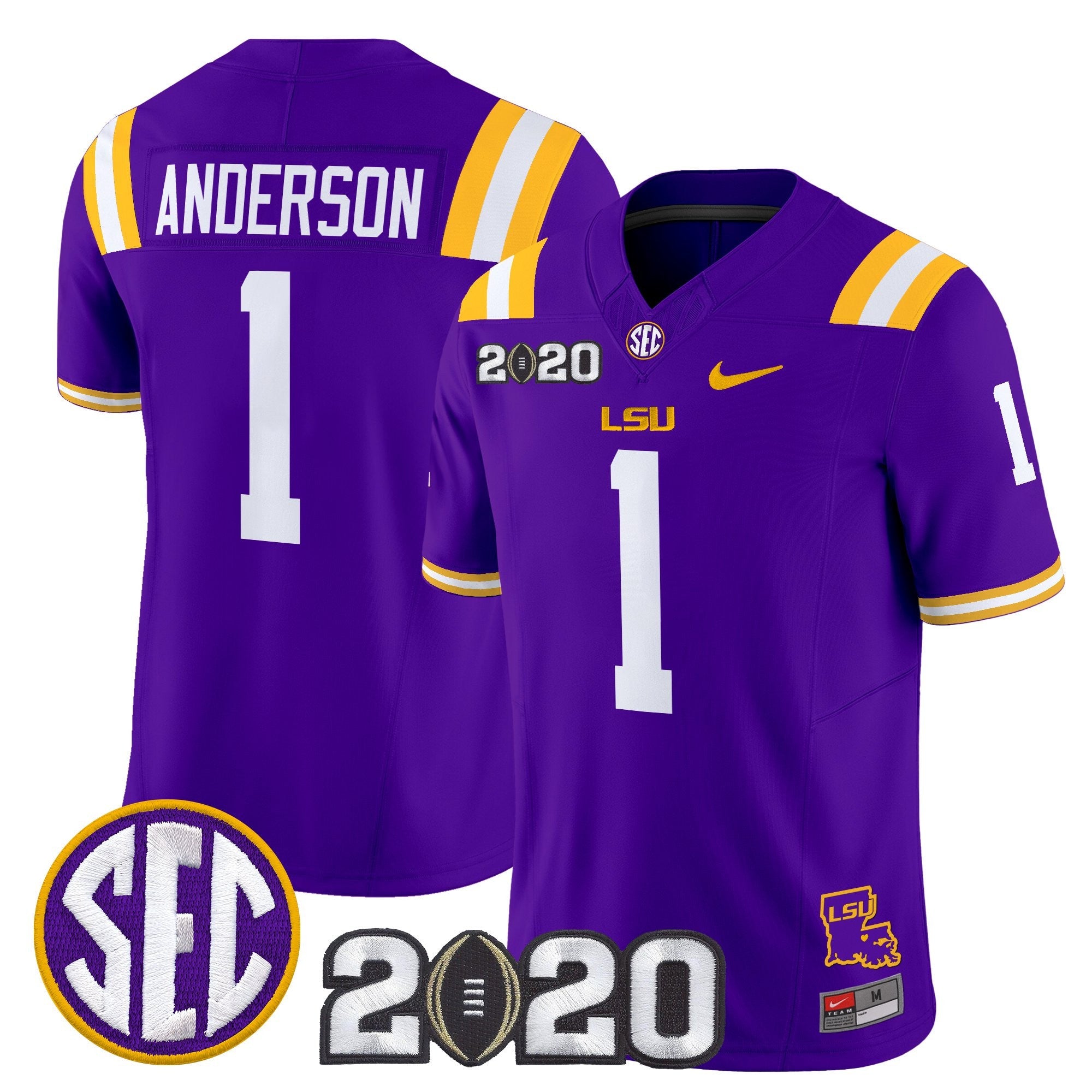 LSU Tigers 2020 National Champions Vapor Limited Jersey - All Stitched