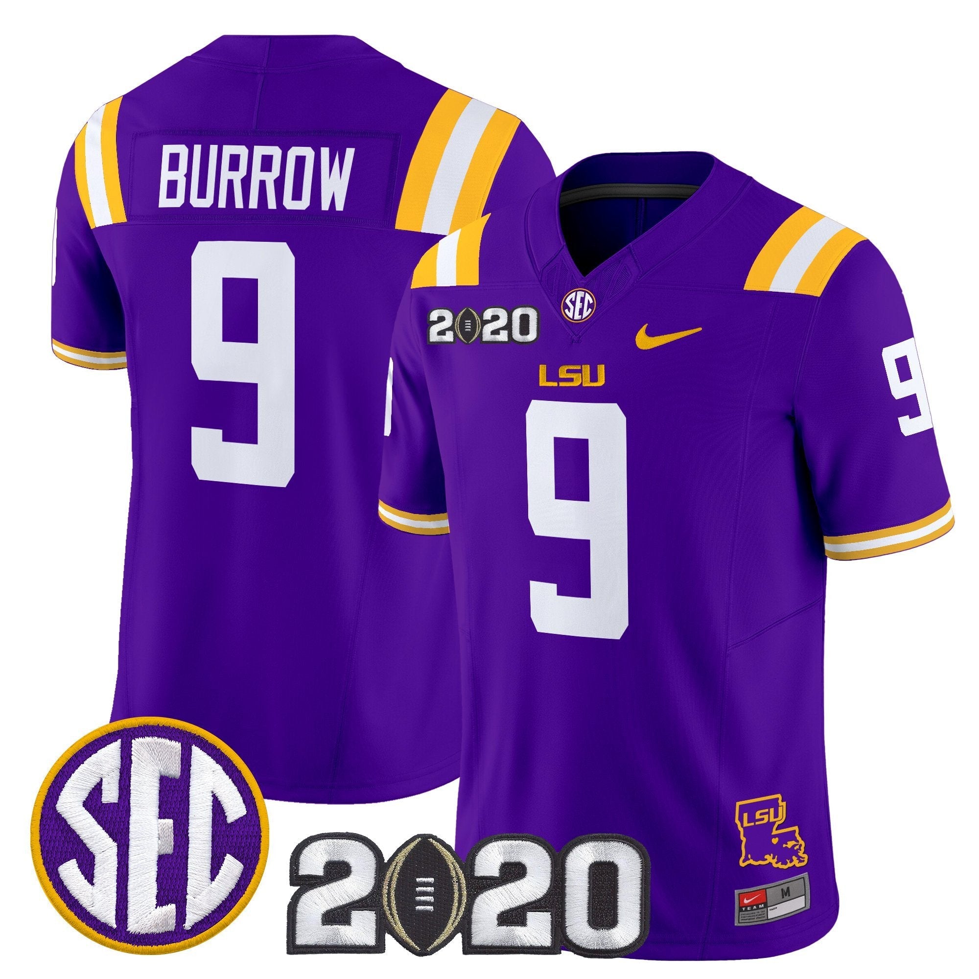 LSU Tigers 2020 National Champions Vapor Limited Jersey - All Stitched