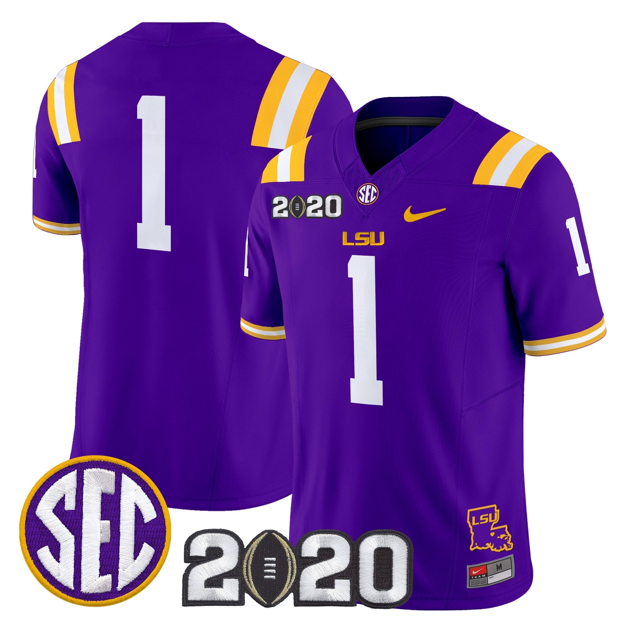 LSU Tigers 2020 National Champions Vapor Limited Jersey - All Stitched