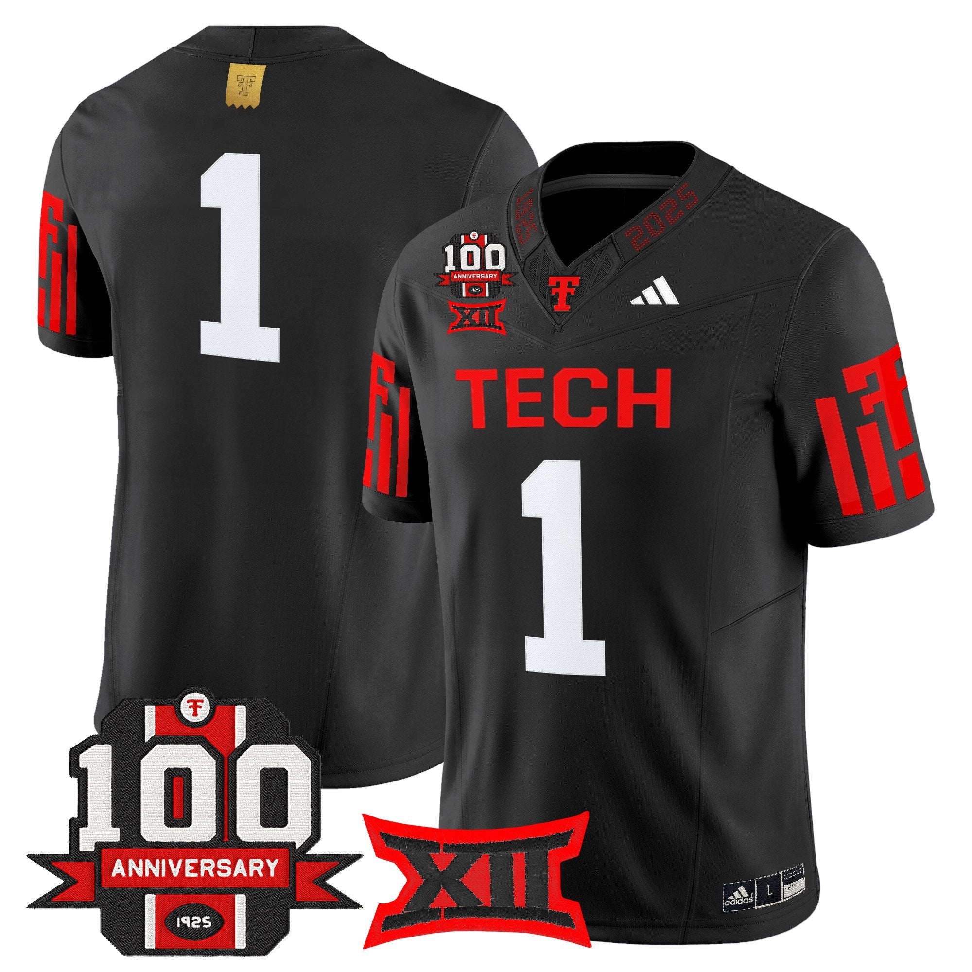 Texas Tech Red Raiders 2025 Vapor Limited Jersey - 100th Anniversary Patch - All Stitched