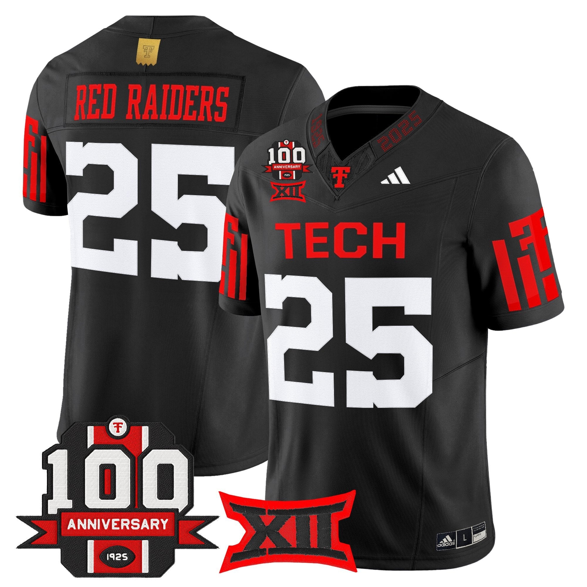 Texas Tech Red Raiders 2025 Vapor Limited Jersey - 100th Anniversary Patch - All Stitched