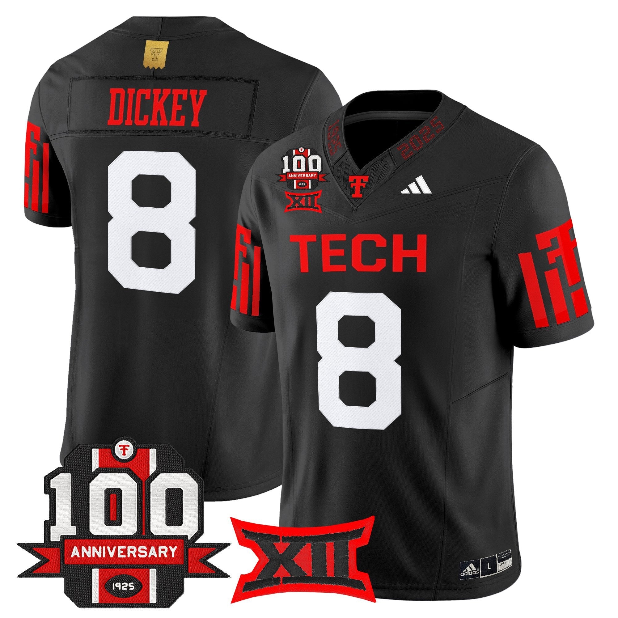 Texas Tech Red Raiders 2025 Vapor Limited Jersey - 100th Anniversary Patch - All Stitched