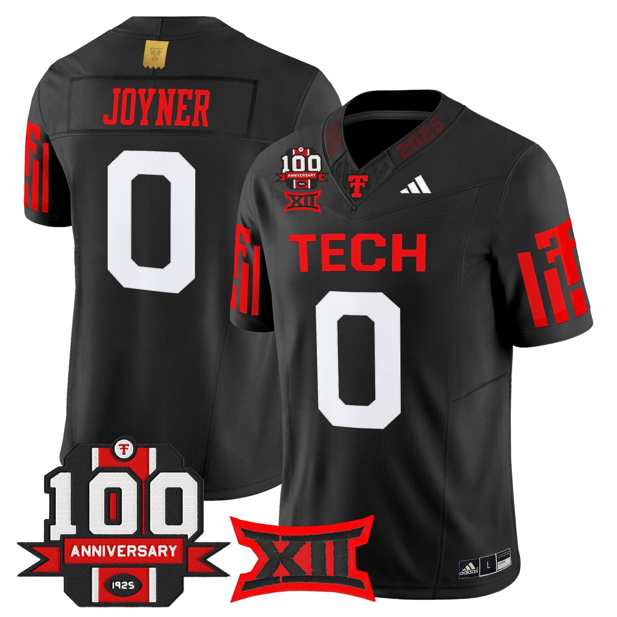 Texas Tech Red Raiders 2025 Vapor Limited Jersey - 100th Anniversary Patch - All Stitched