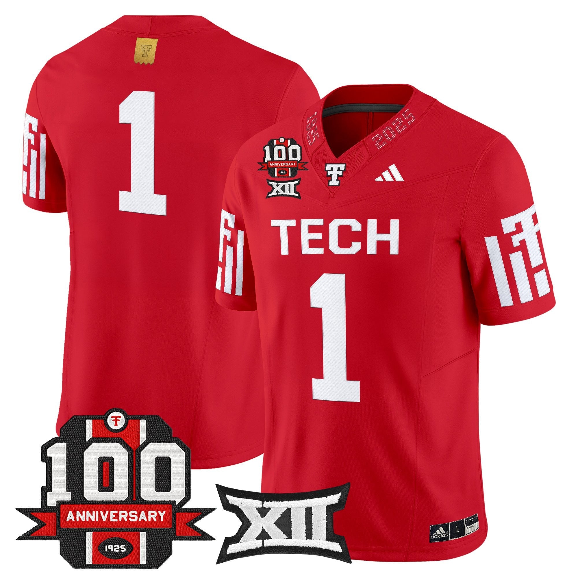 Texas Tech Red Raiders 2025 Vapor Limited Jersey - 100th Anniversary Patch - All Stitched
