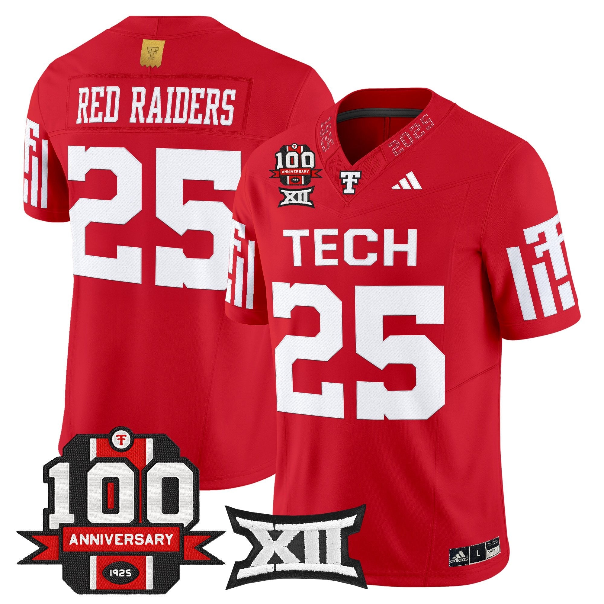 Texas Tech Red Raiders 2025 Vapor Limited Jersey - 100th Anniversary Patch - All Stitched