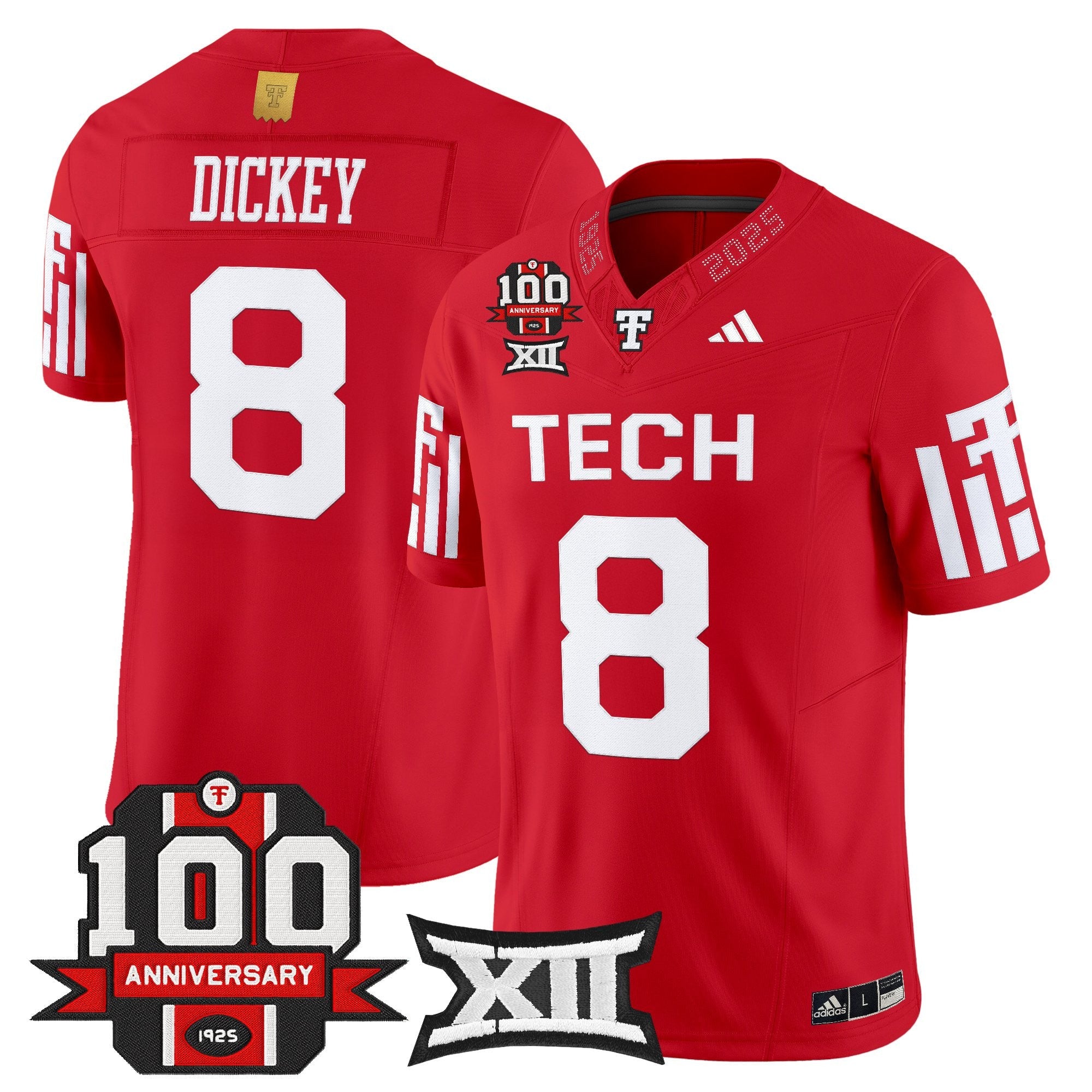 Texas Tech Red Raiders 2025 Vapor Limited Jersey - 100th Anniversary Patch - All Stitched