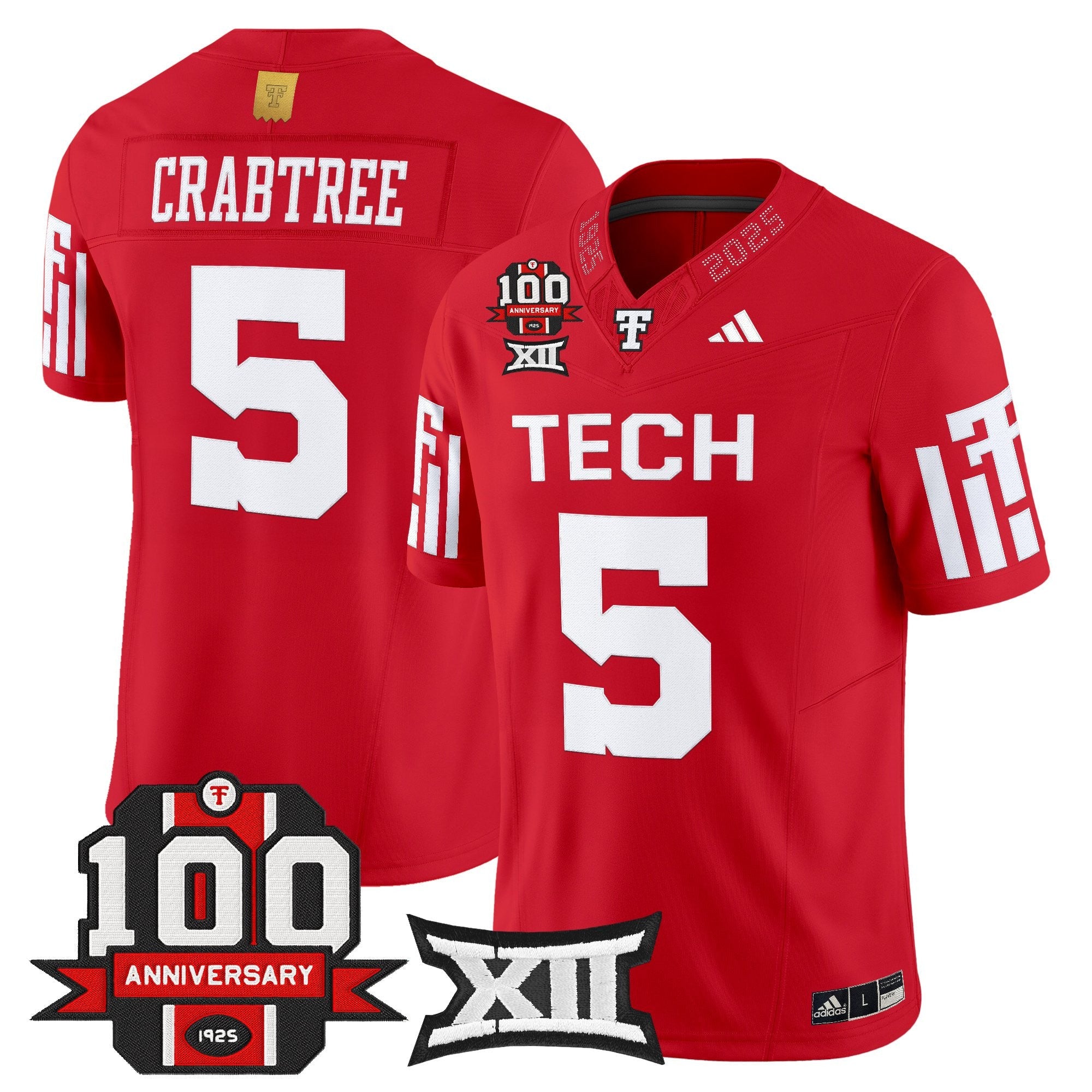 Texas Tech Red Raiders 2025 Vapor Limited Jersey - 100th Anniversary Patch - All Stitched