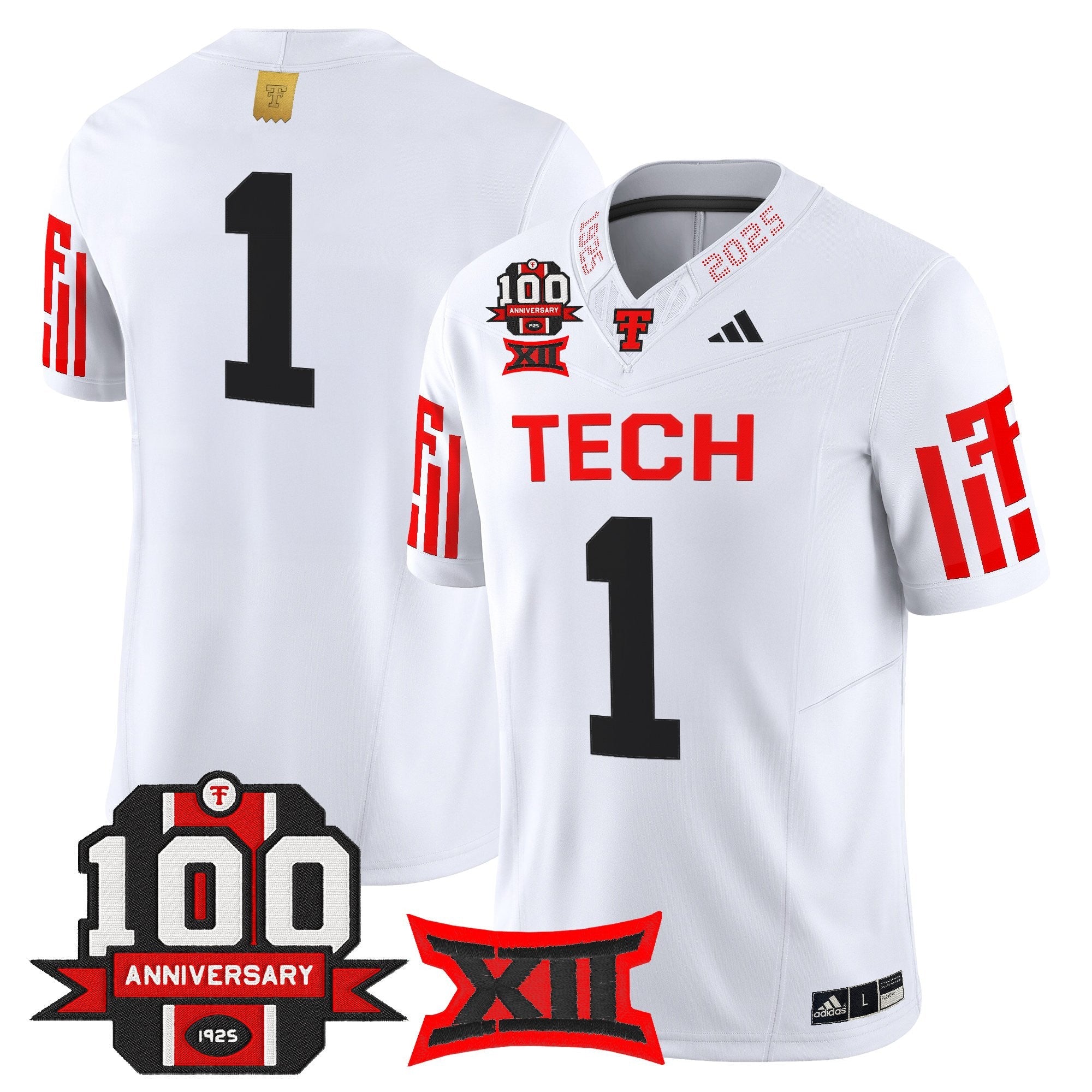 Texas Tech Red Raiders 2025 Vapor Limited Jersey - 100th Anniversary Patch - All Stitched