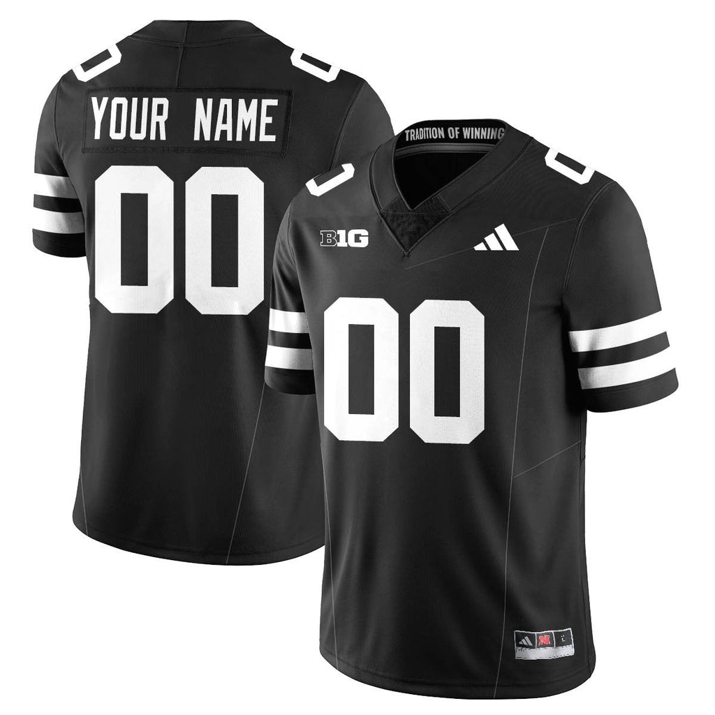 Custom Nebraska Football Jersey Name, Number 2025 "Blackout" - All Stitched