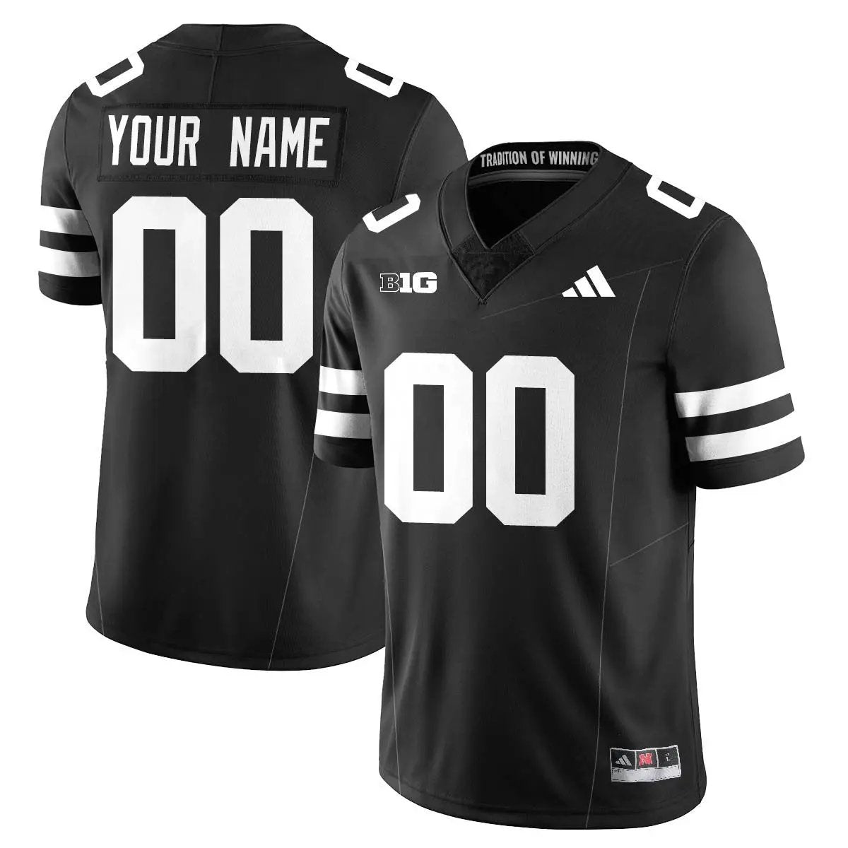 Custom Nebraska Cornhuskers Football 2025 "Blackout" Jersey