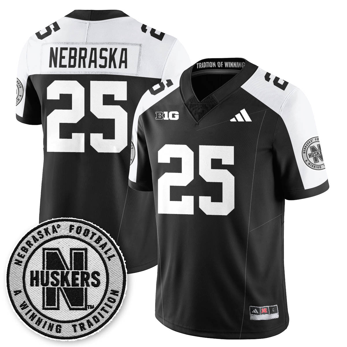 Nebraska Football 2025 "Blackout" Jersey - All Stitched