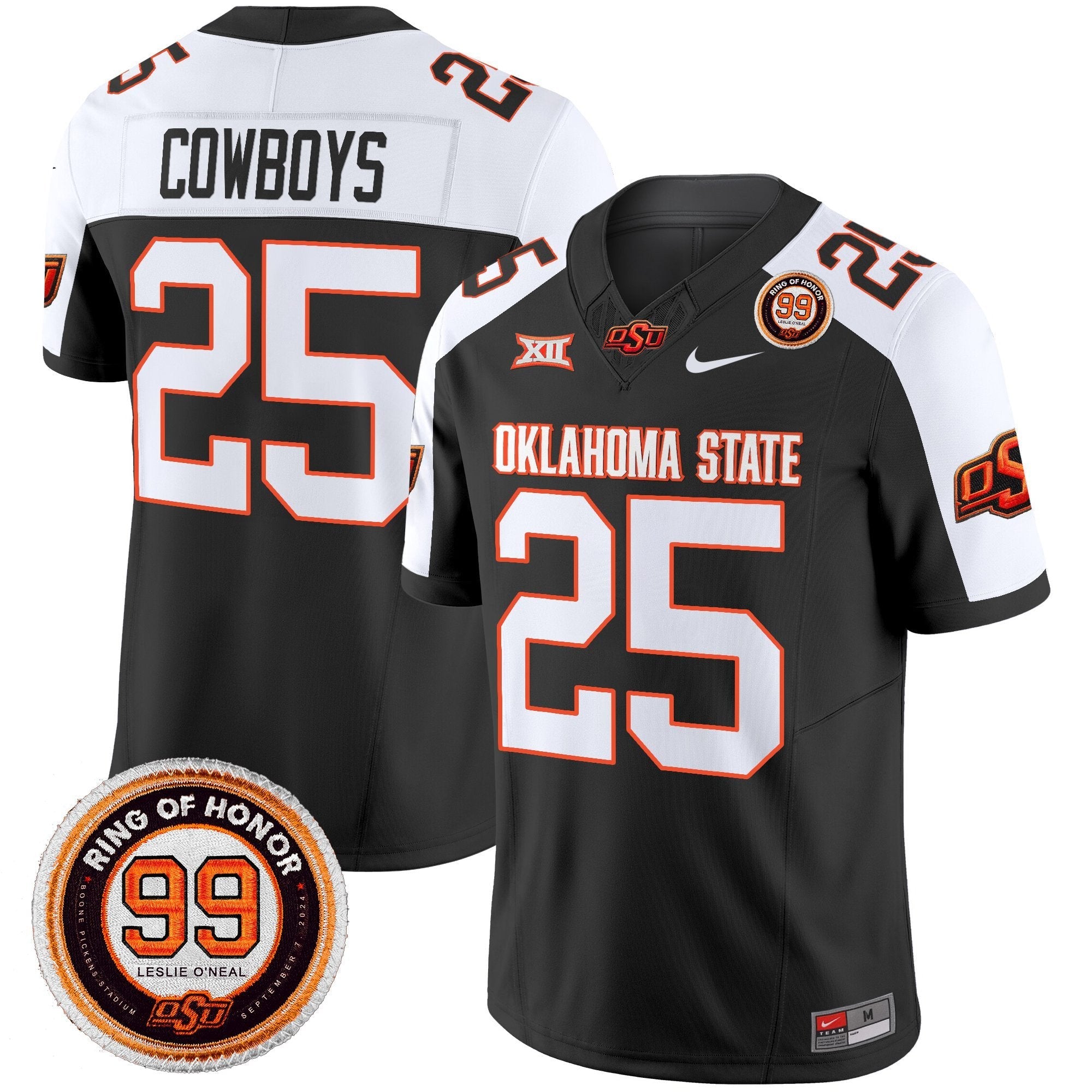 Oklahoma State Cowboys 2025 Vapor Limited Jersey - Leslie O'neal Patch - All Stitched