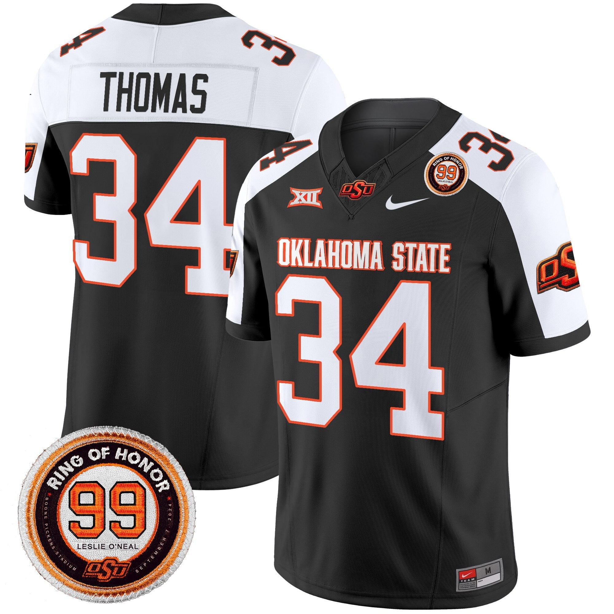 Oklahoma State Cowboys 2025 Vapor Limited Jersey - Leslie O'neal Patch - All Stitched