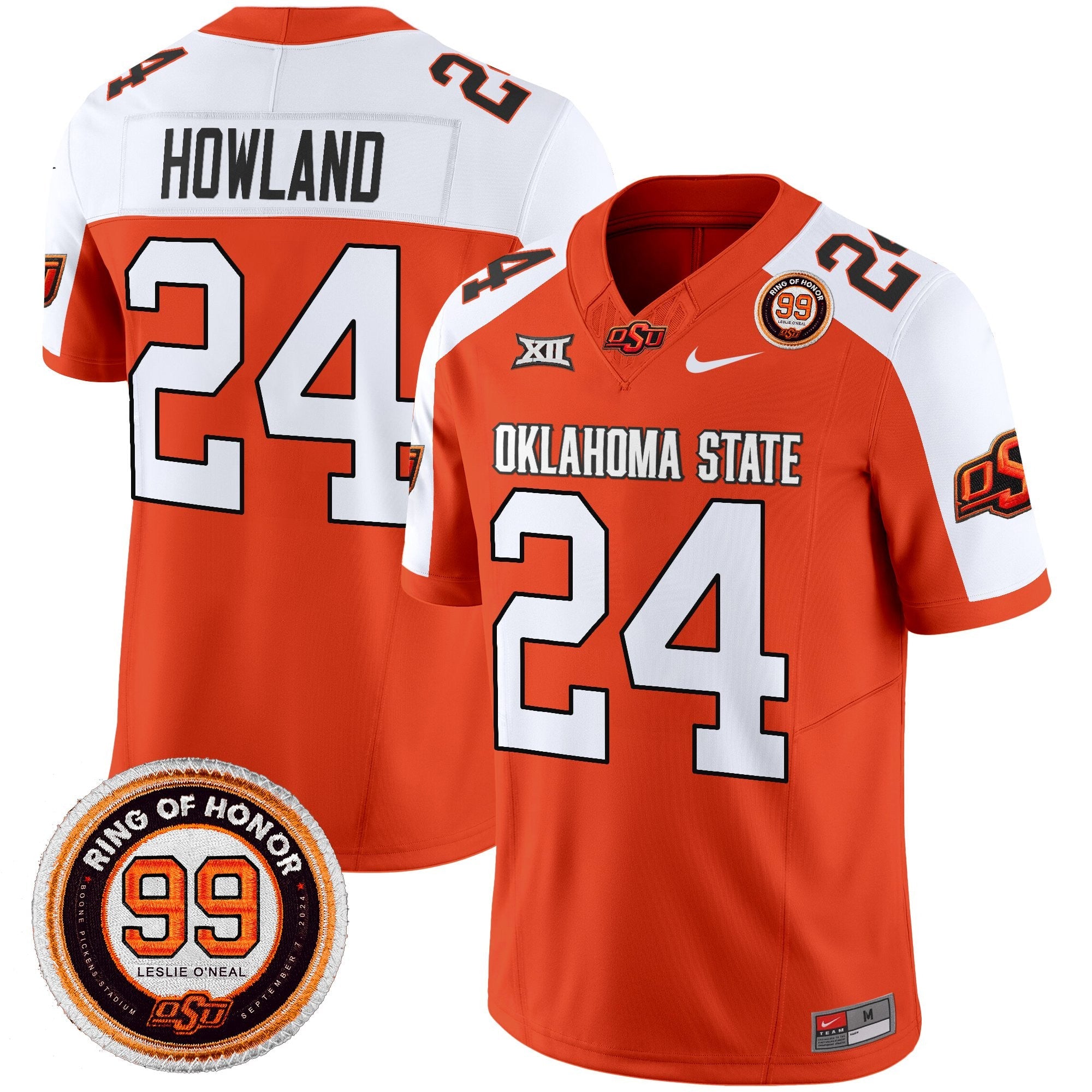 Oklahoma State Cowboys 2025 Vapor Limited Jersey - Leslie O'neal Patch - All Stitched