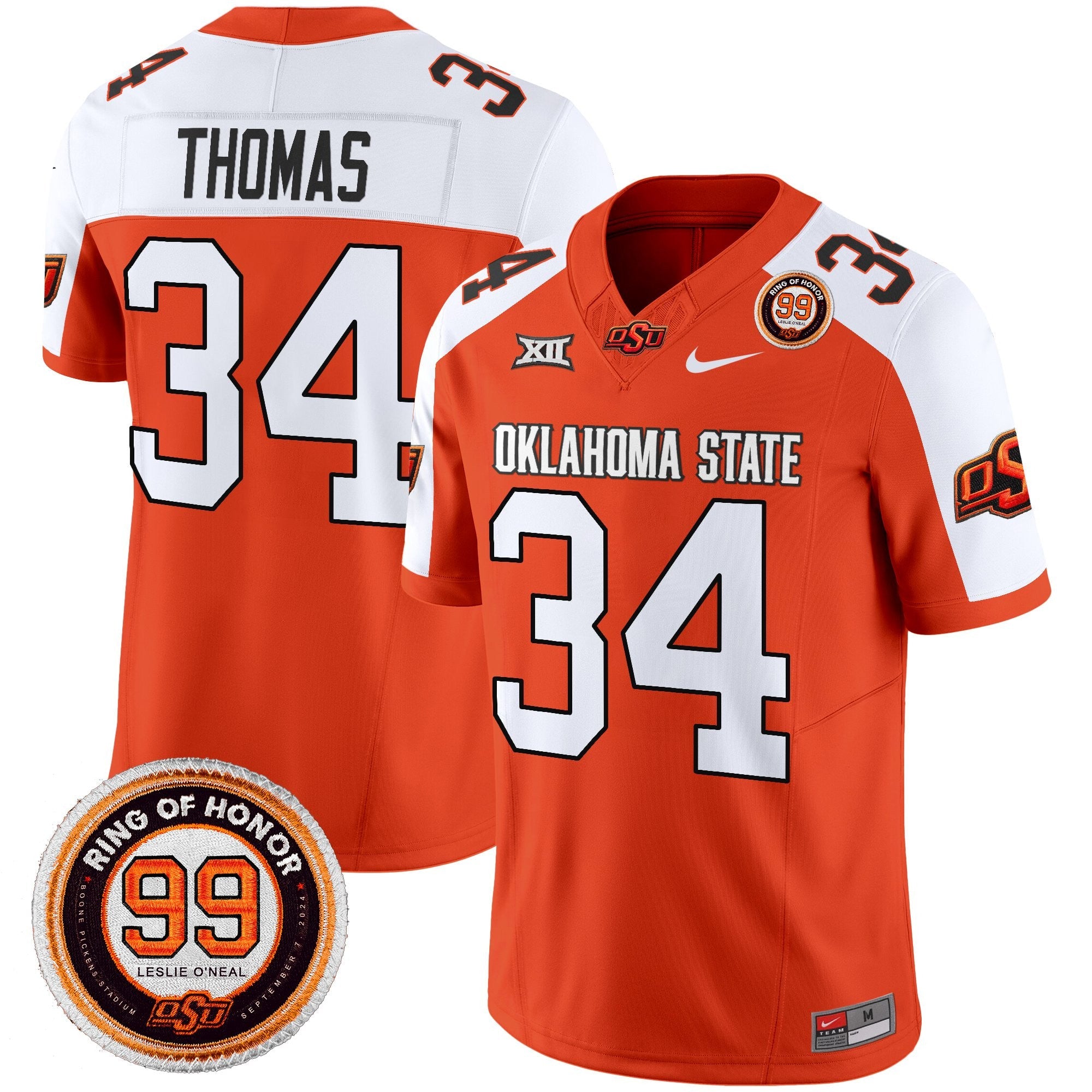 Oklahoma State Cowboys 2025 Vapor Limited Jersey - Leslie O'neal Patch - All Stitched