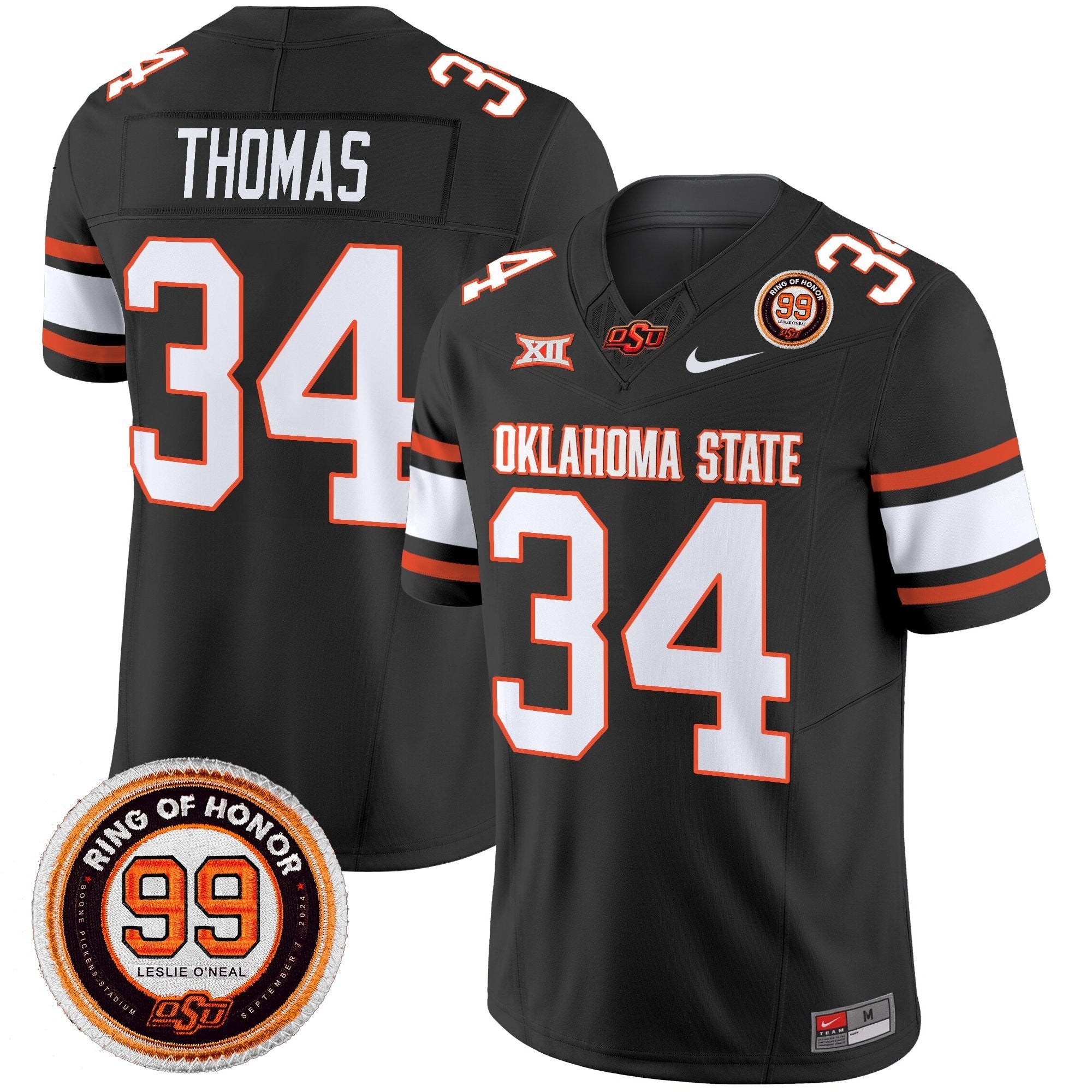 Oklahoma State Cowboys 2025 Vapor Limited Jersey - Leslie O'neal Patch - All Stitched