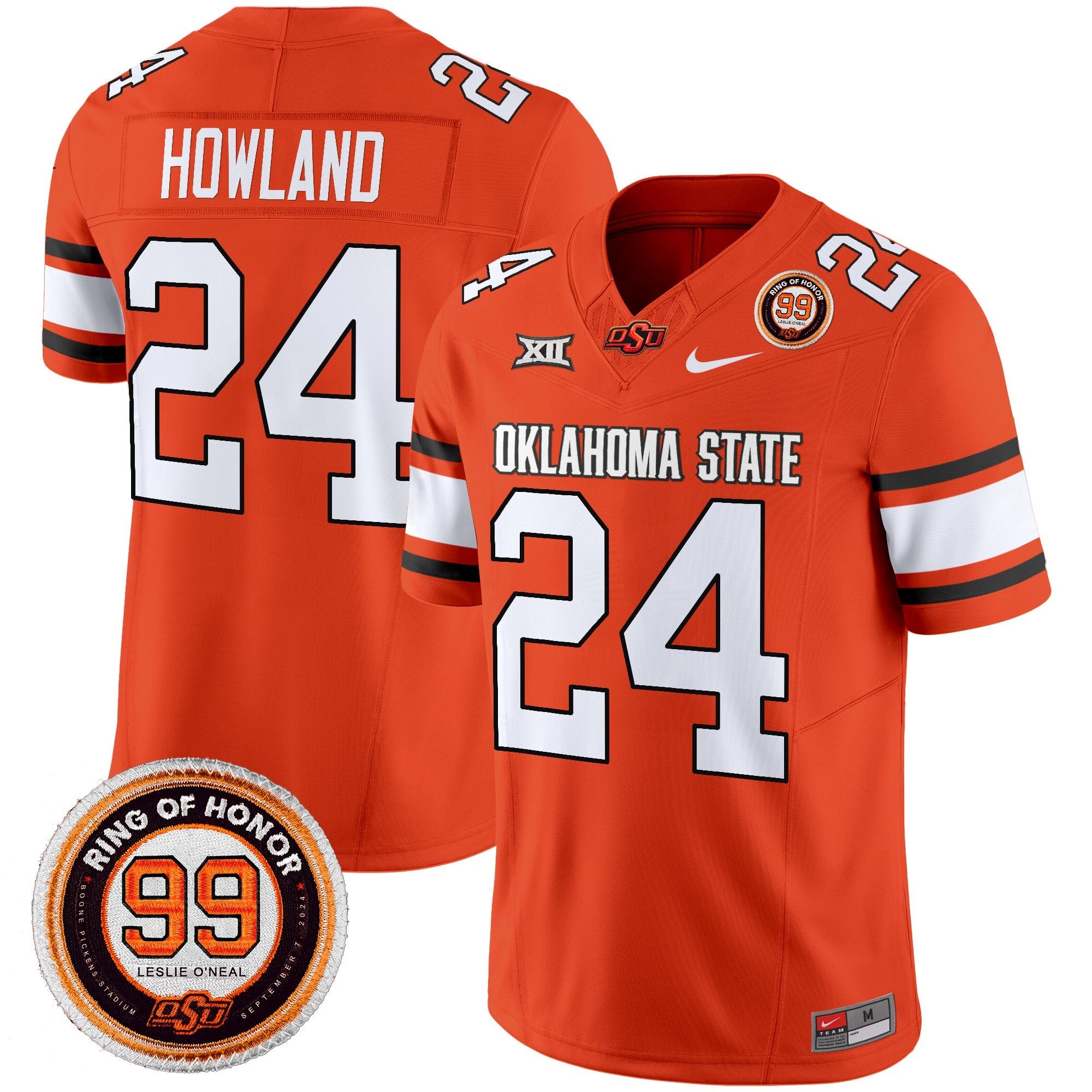 Oklahoma State Cowboys 2025 Vapor Limited Jersey - Leslie O'neal Patch - All Stitched