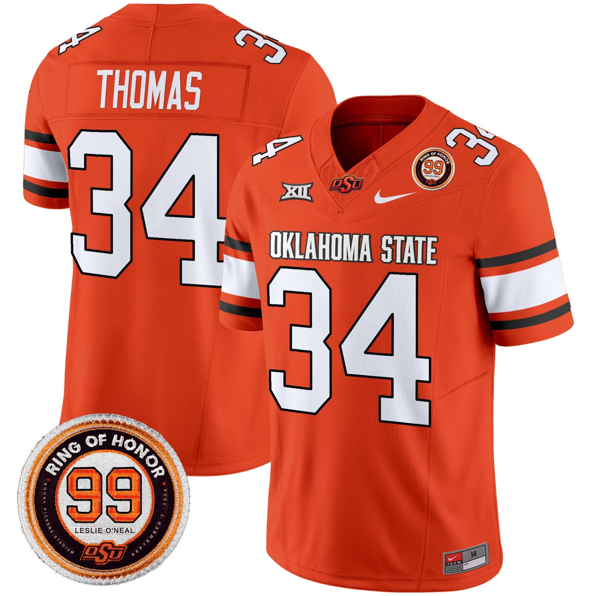 Oklahoma State Cowboys 2025 Vapor Limited Jersey - Leslie O'neal Patch - All Stitched