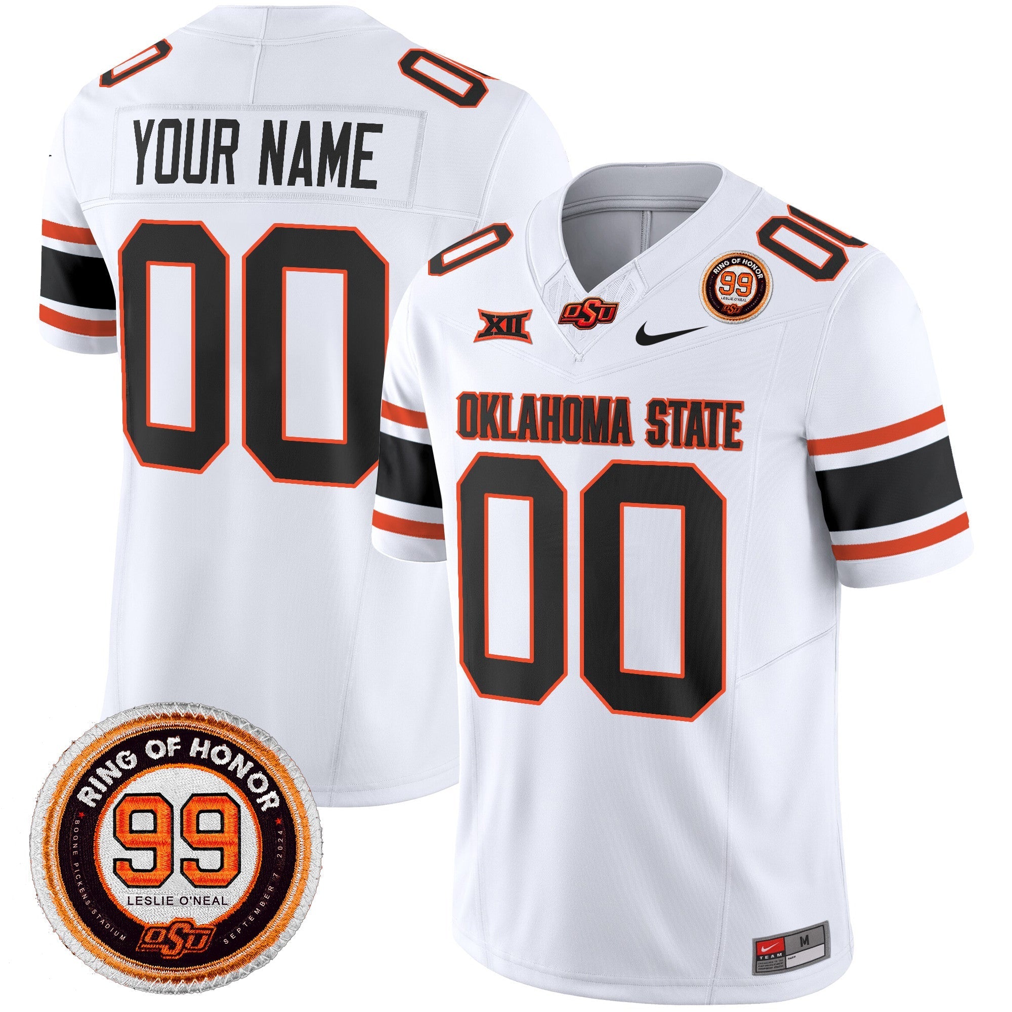 Custom Oklahoma State Cowboys Jersey Leslie O'neal Patch 2025 Stitched All Colors