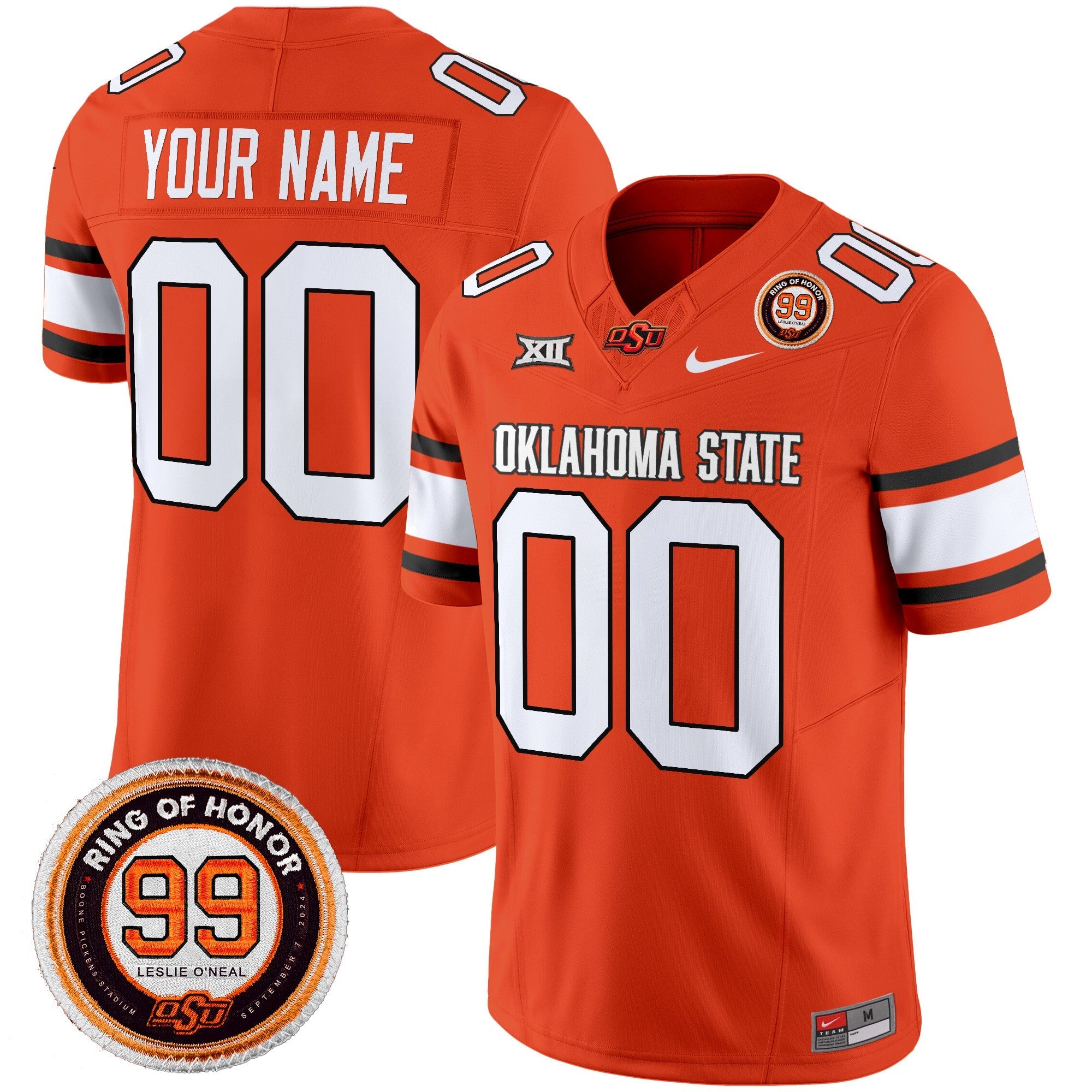 Custom Oklahoma State Cowboys Jersey Leslie O'neal Patch 2025 Stitched All Colors