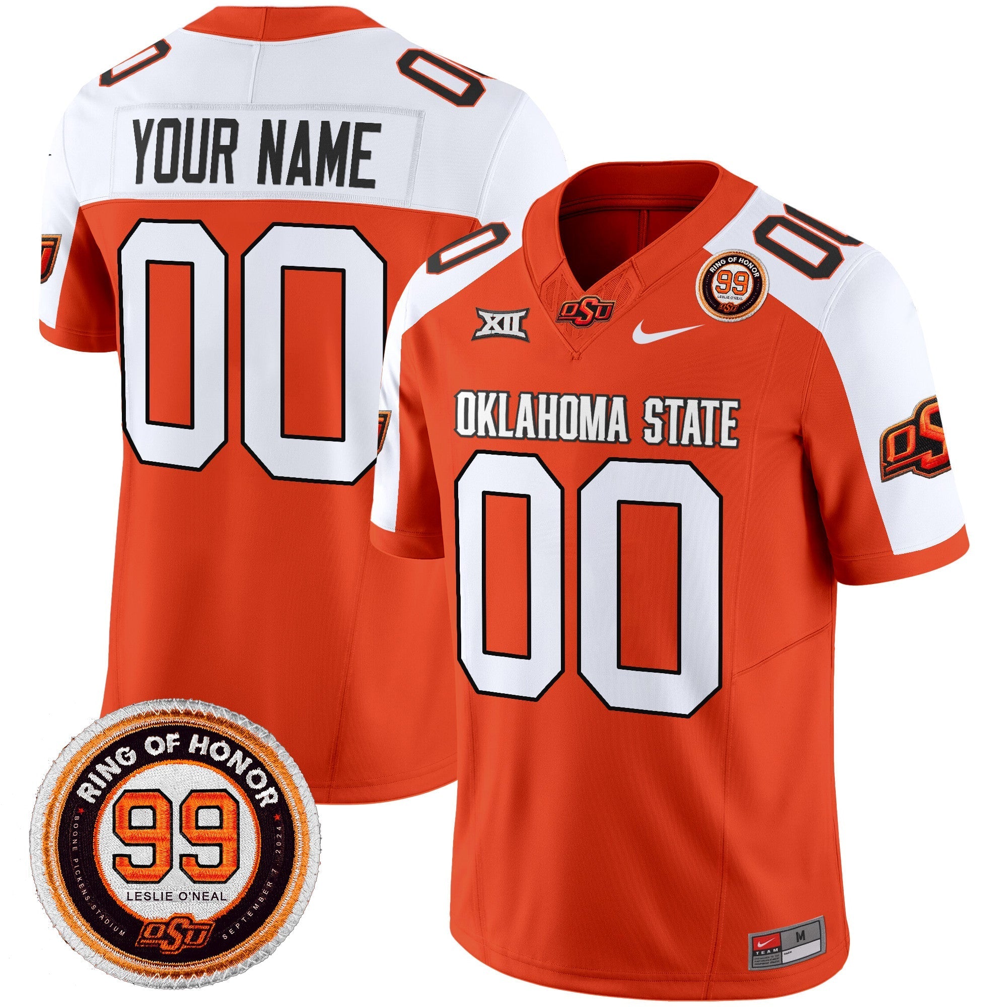 Custom Oklahoma State Cowboys Jersey Leslie O'neal Patch 2025 Stitched All Colors