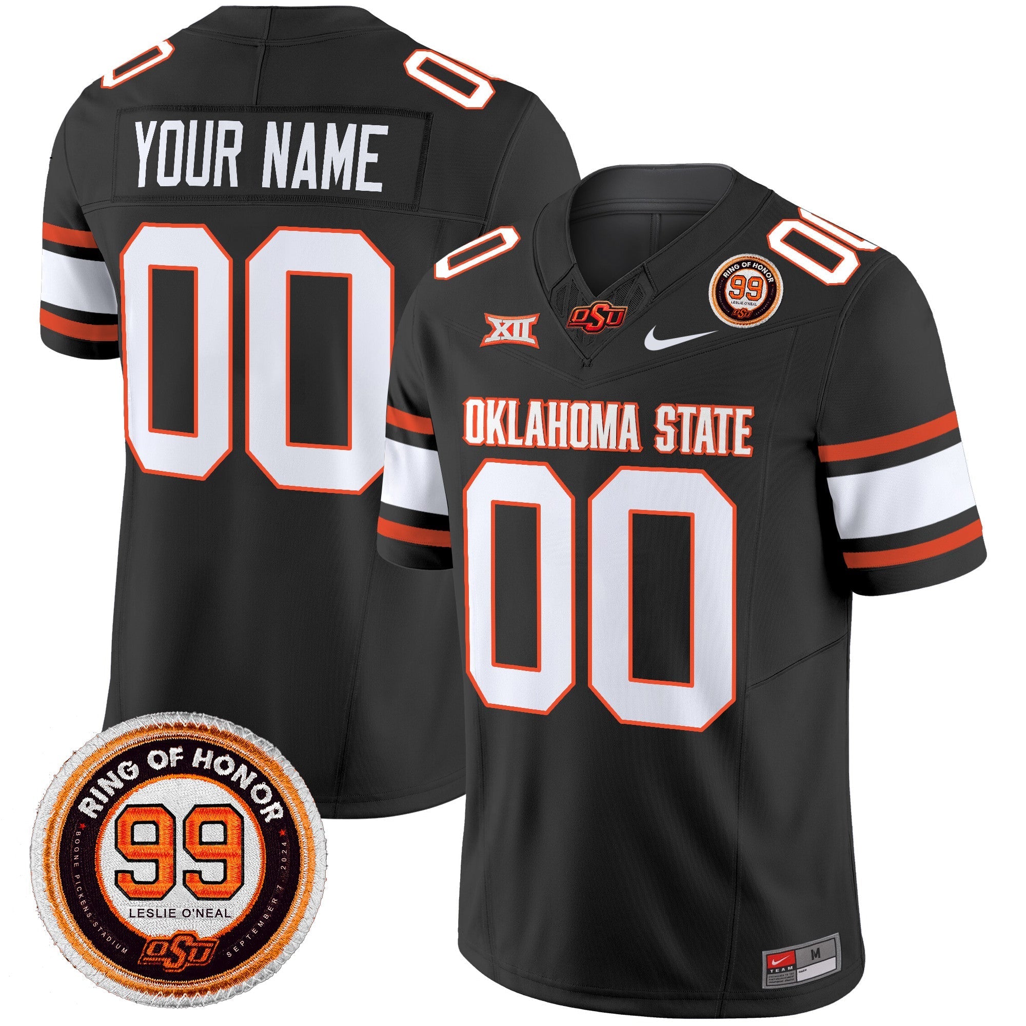 Custom Oklahoma State Cowboys Jersey Leslie O'neal Patch 2025 Stitched All Colors