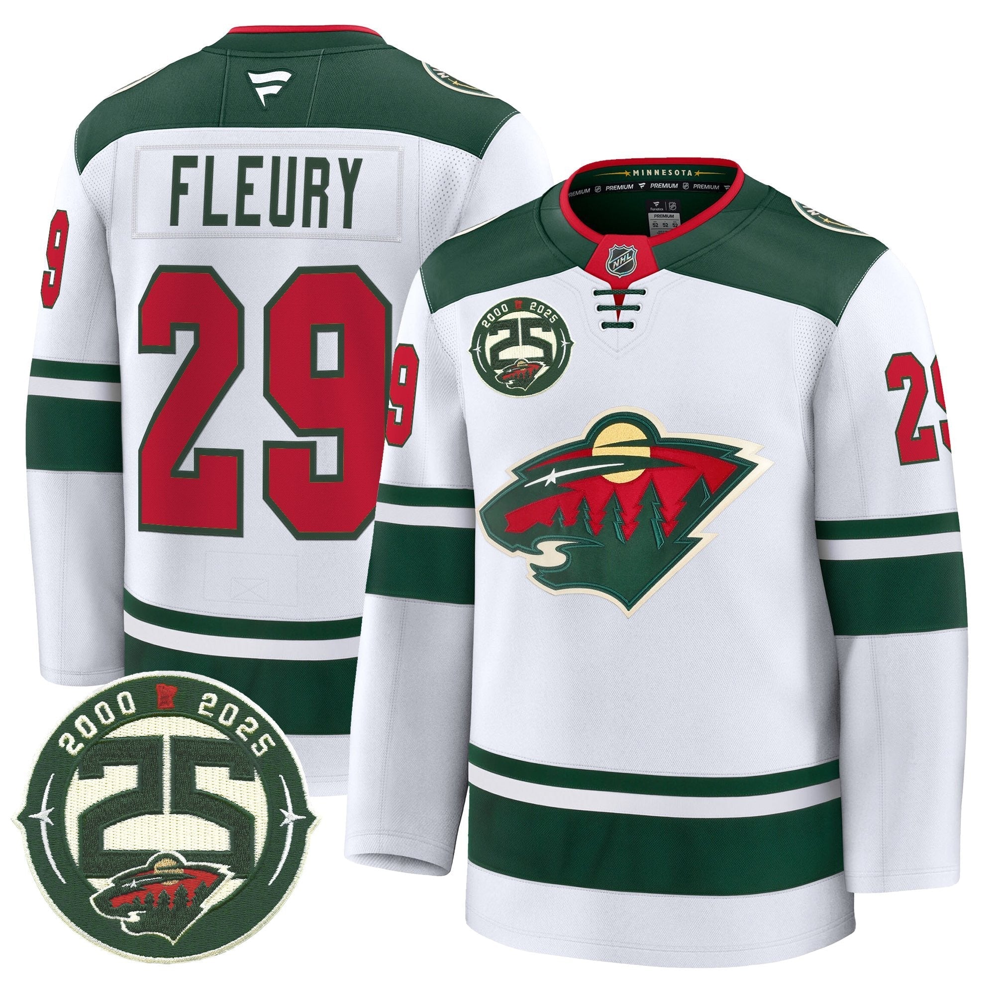Minnesota Wild 25th Anniversary Patch Premium Jersey - All Stitched
