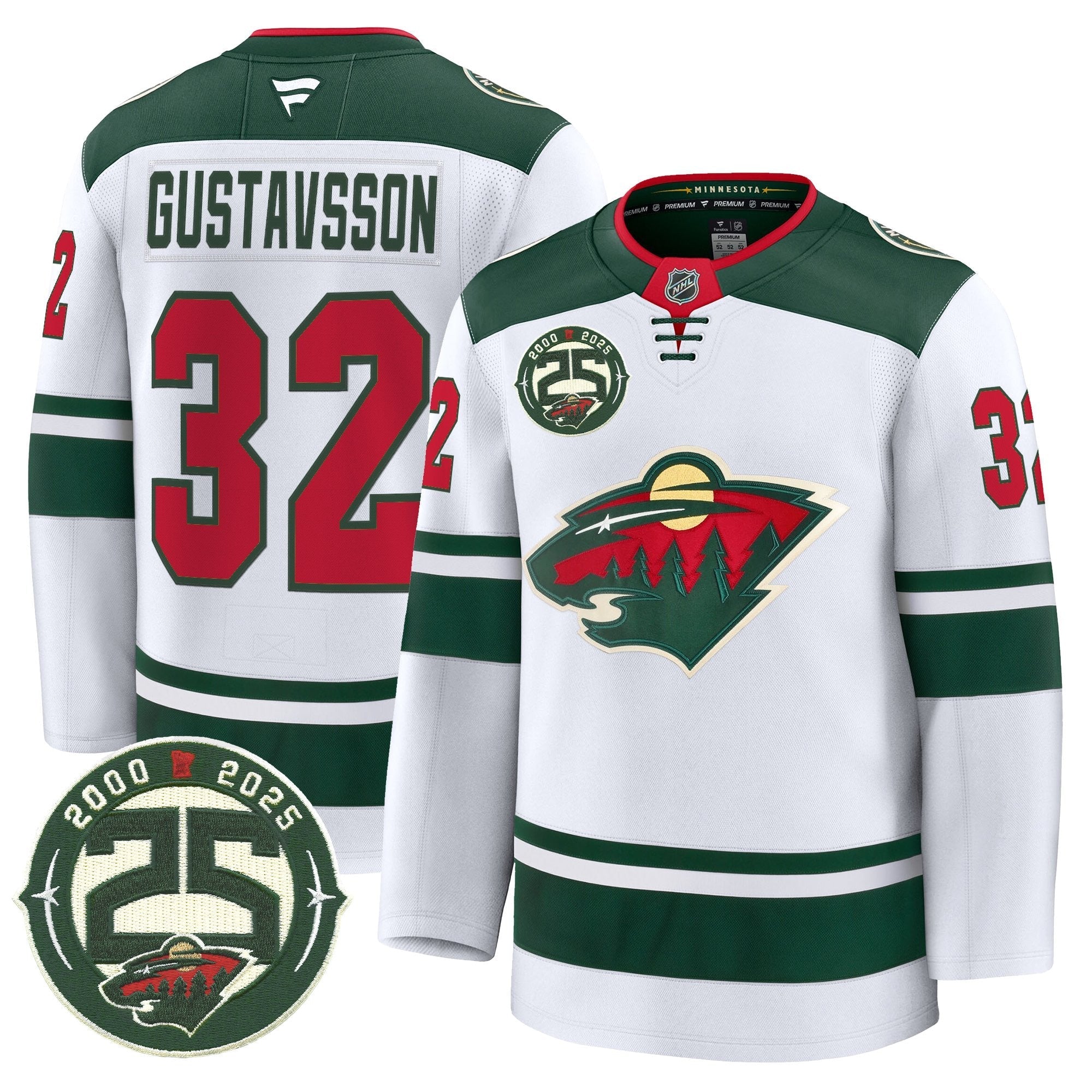 Minnesota Wild 25th Anniversary Patch Premium Jersey - All Stitched