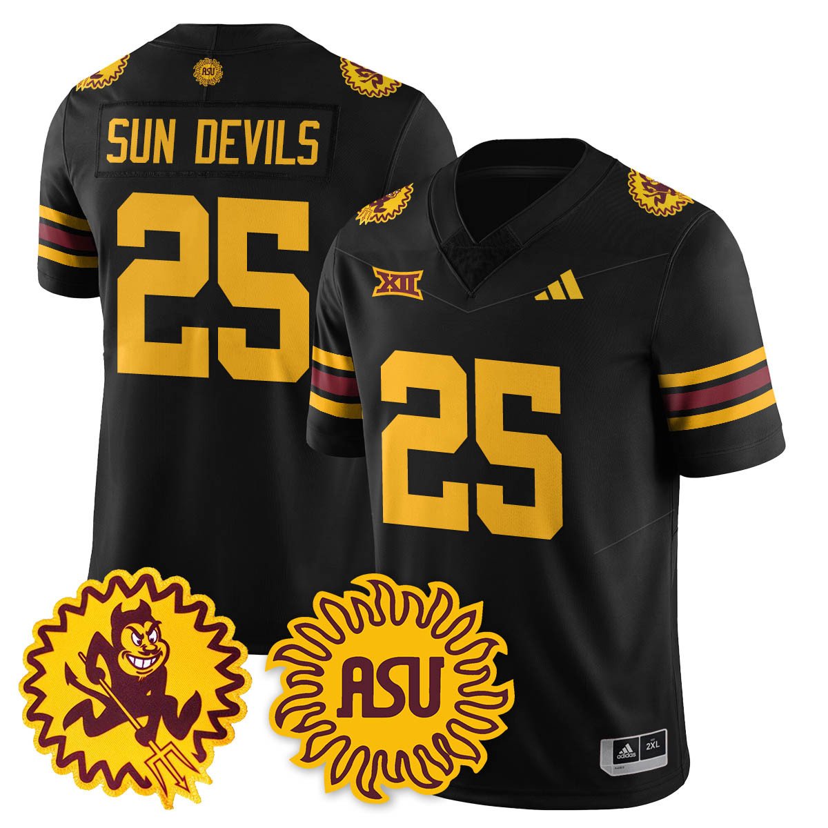 Arizona State Sun Devils 1975 Throwback Uniform - All Stitched