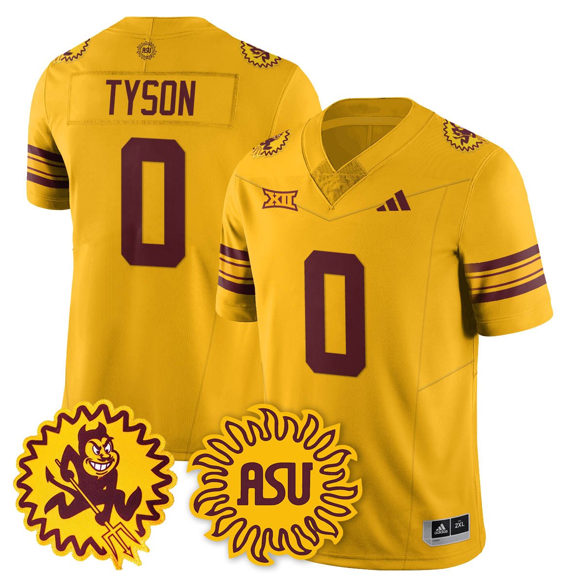Arizona State Sun Devils 1975 Throwback Uniform - All Stitched