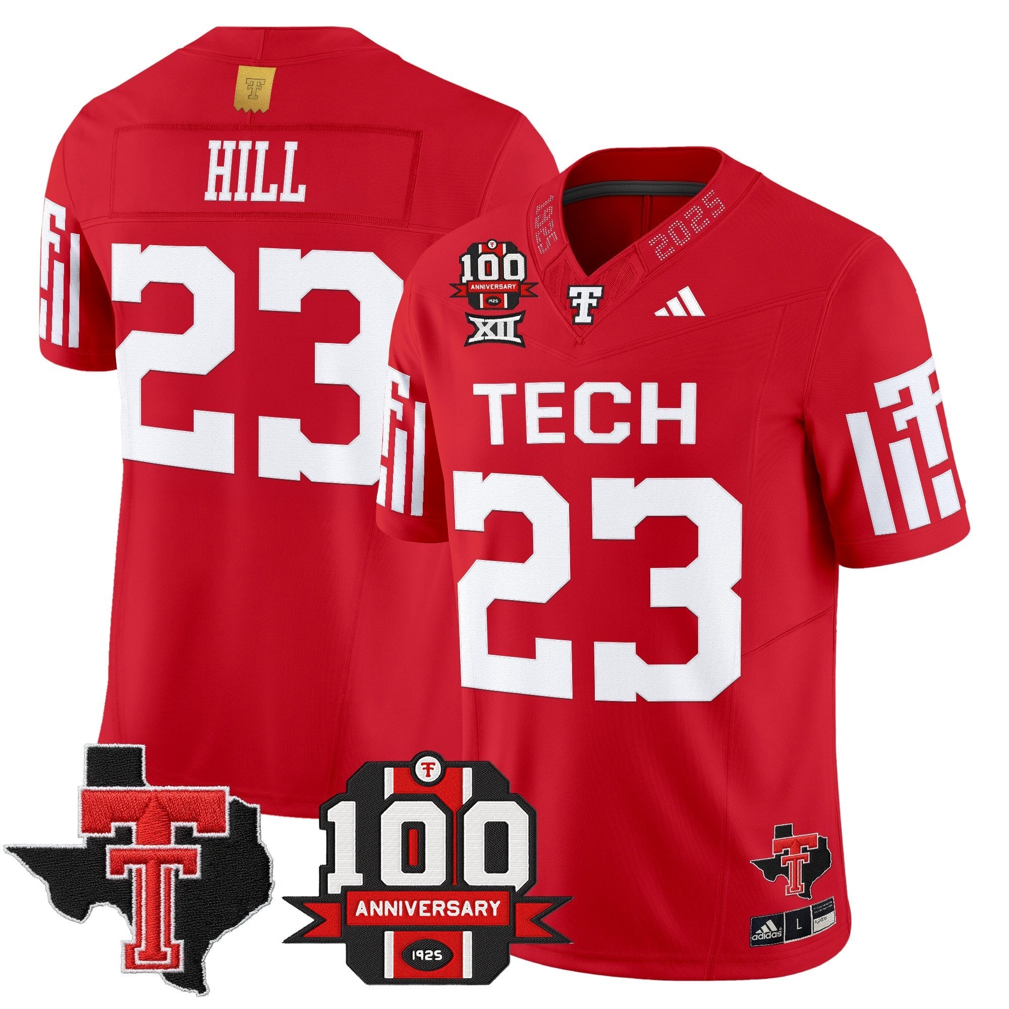 Texas Tech Red Raiders 2025 Vapor Limited Jersey - 100th Anniversary & Texas Patch - All Stitched