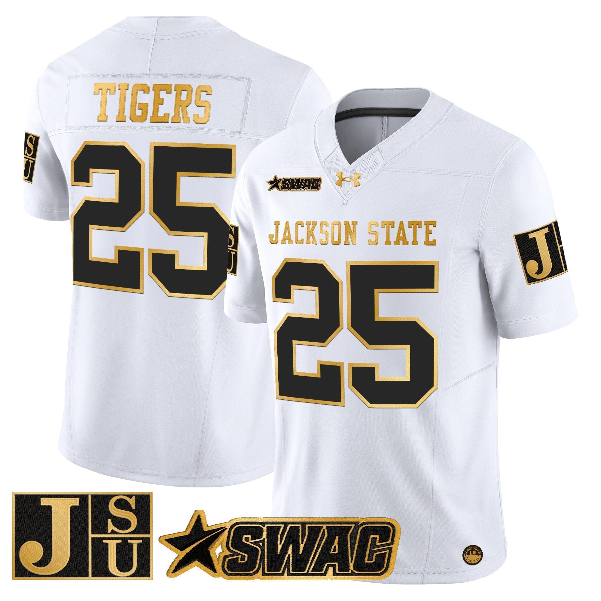 Jackson State Tigers 2025 Gold Vapor Limited Jersey - All Stitched