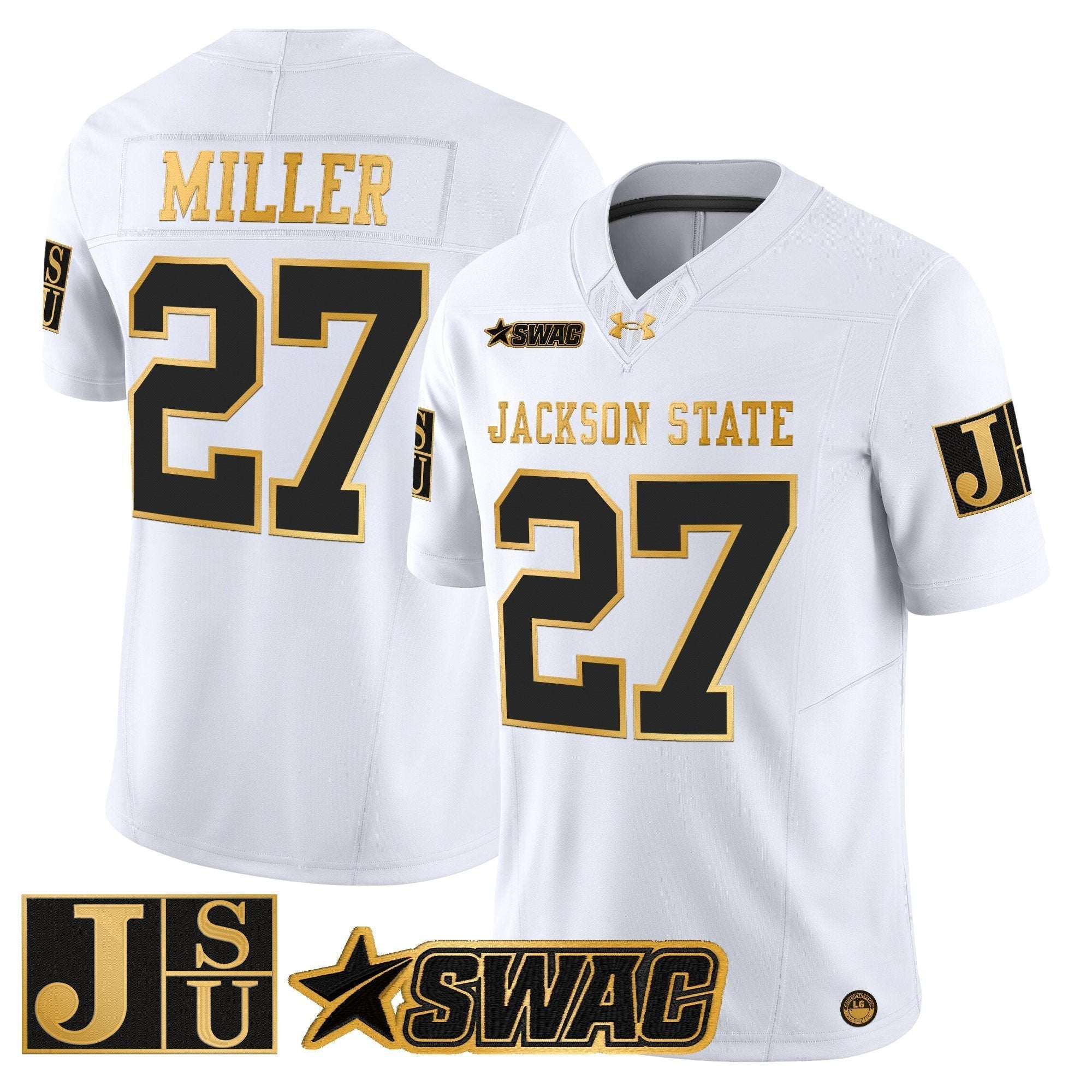 Jackson State Tigers 2025 Gold Vapor Limited Jersey - All Stitched