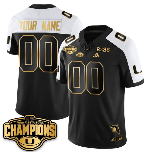 Custom Miami Hurricanes Football Vapor Limited Gold Jersey - Fiesta Bowl Champions