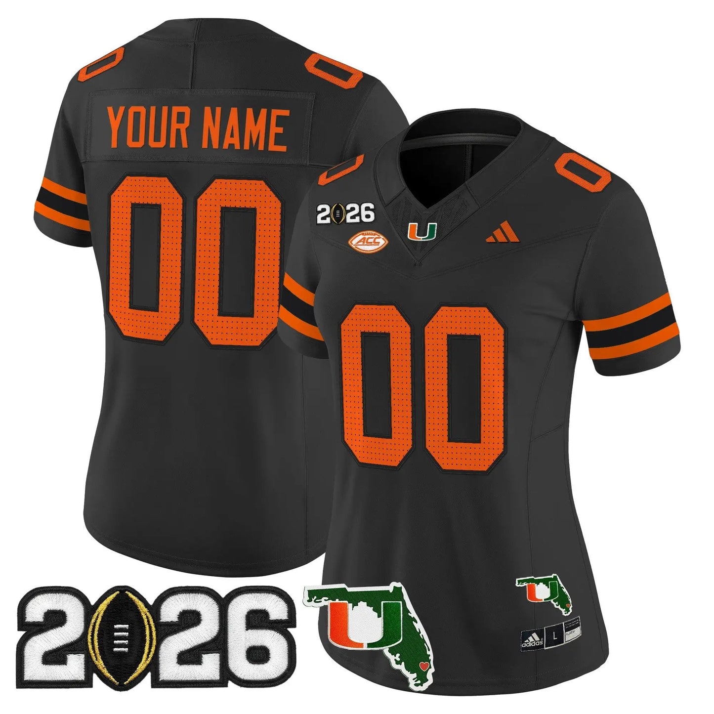 Miami Hurricanes 2026 CFP Final & Florida Patch Vapor Limited Custom Jersey -  Stitched