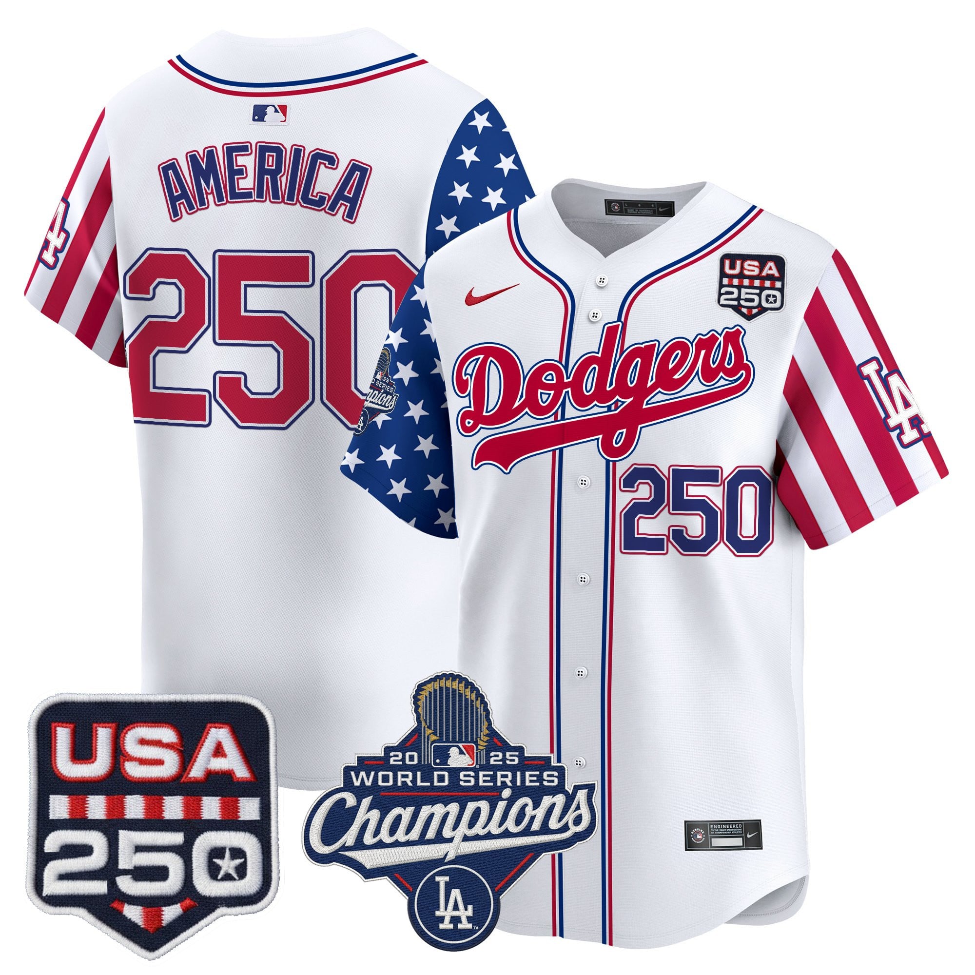 Los Angeles "Dodgers America250" Edition Vapor Premier Limited Jersey V2 - All Stitched