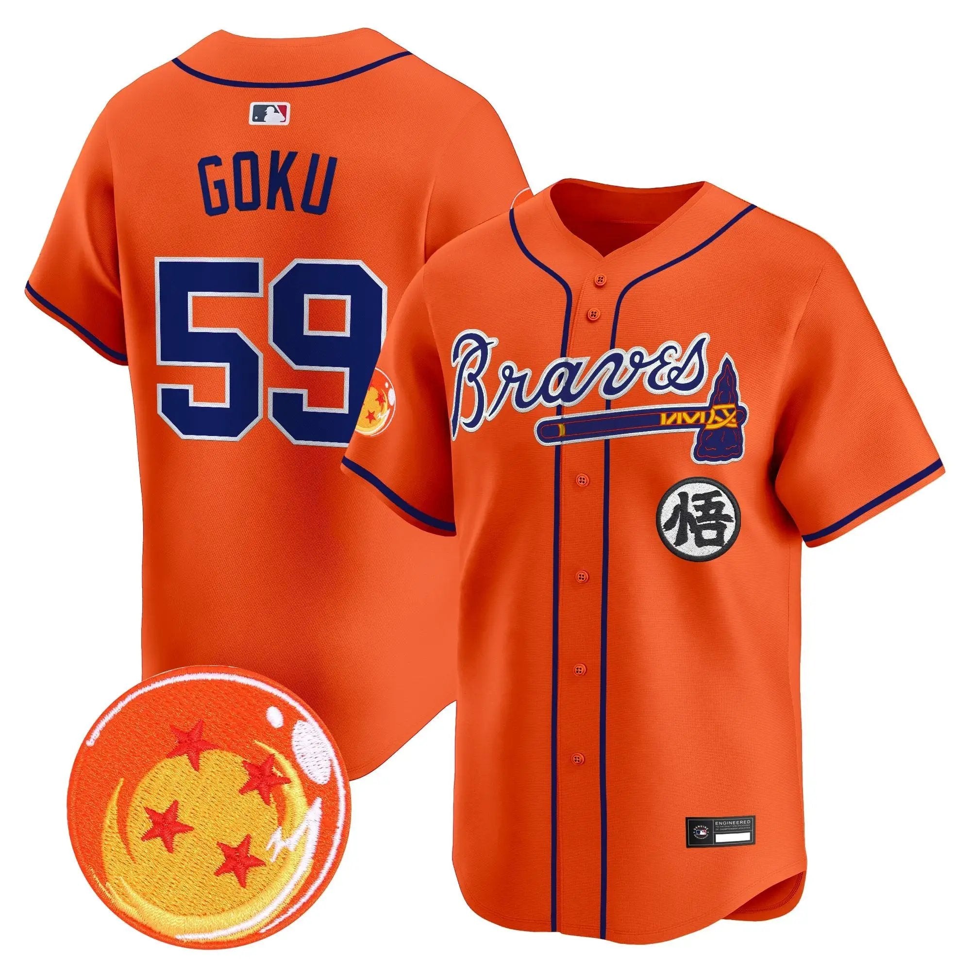 Men Atlanta Braves x Dragon Ball Vapor Premier Limited Jersey - All Stitched