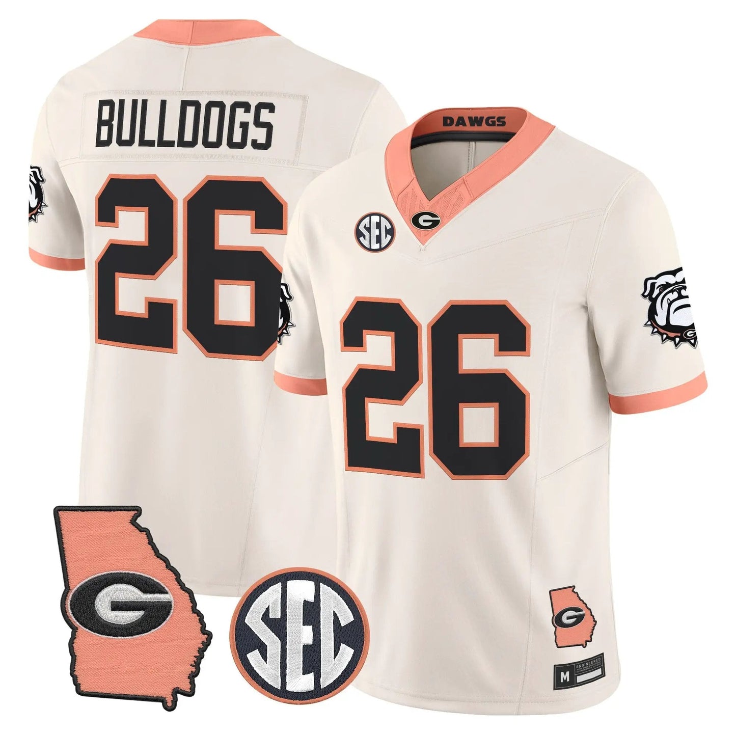 Men Georgia Bulldogs The Big Peach Vapor Limited Jersey - Stitched