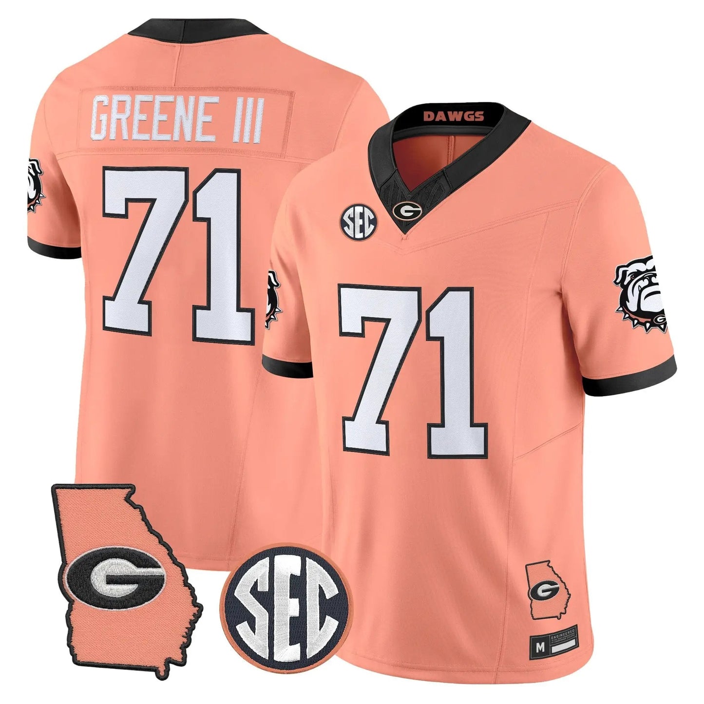 Men Georgia Bulldogs The Big Peach Vapor Limited Jersey - Stitched