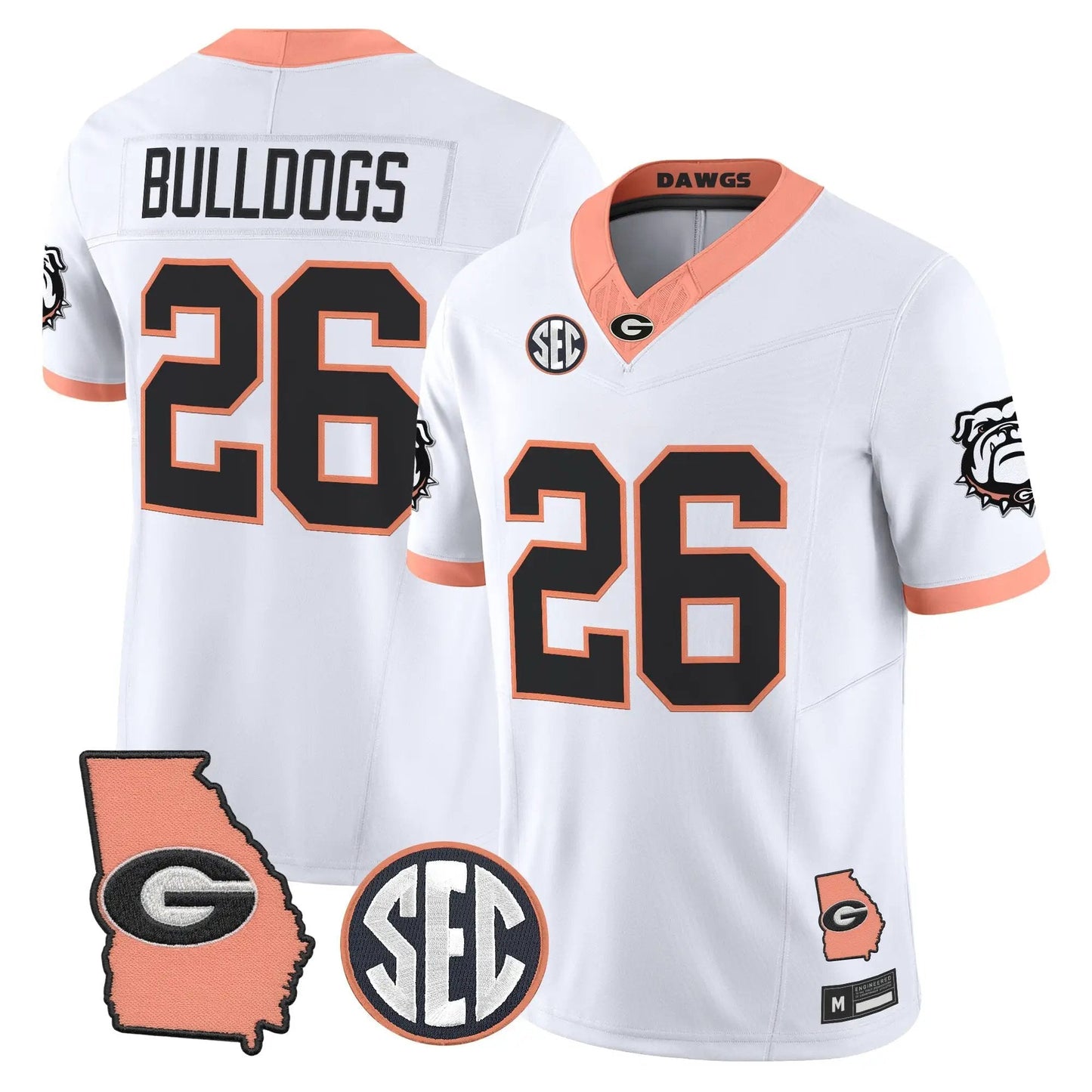 Men Georgia Bulldogs The Big Peach Vapor Limited Jersey - Stitched