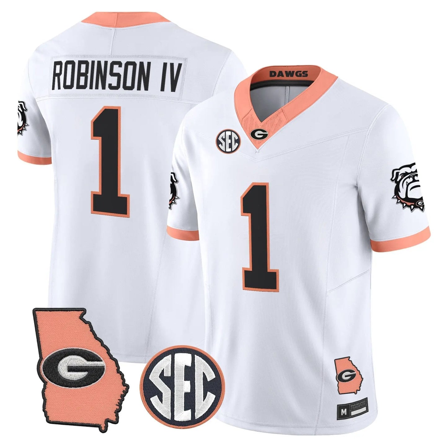 Men Georgia Bulldogs The Big Peach Vapor Limited Jersey - Stitched