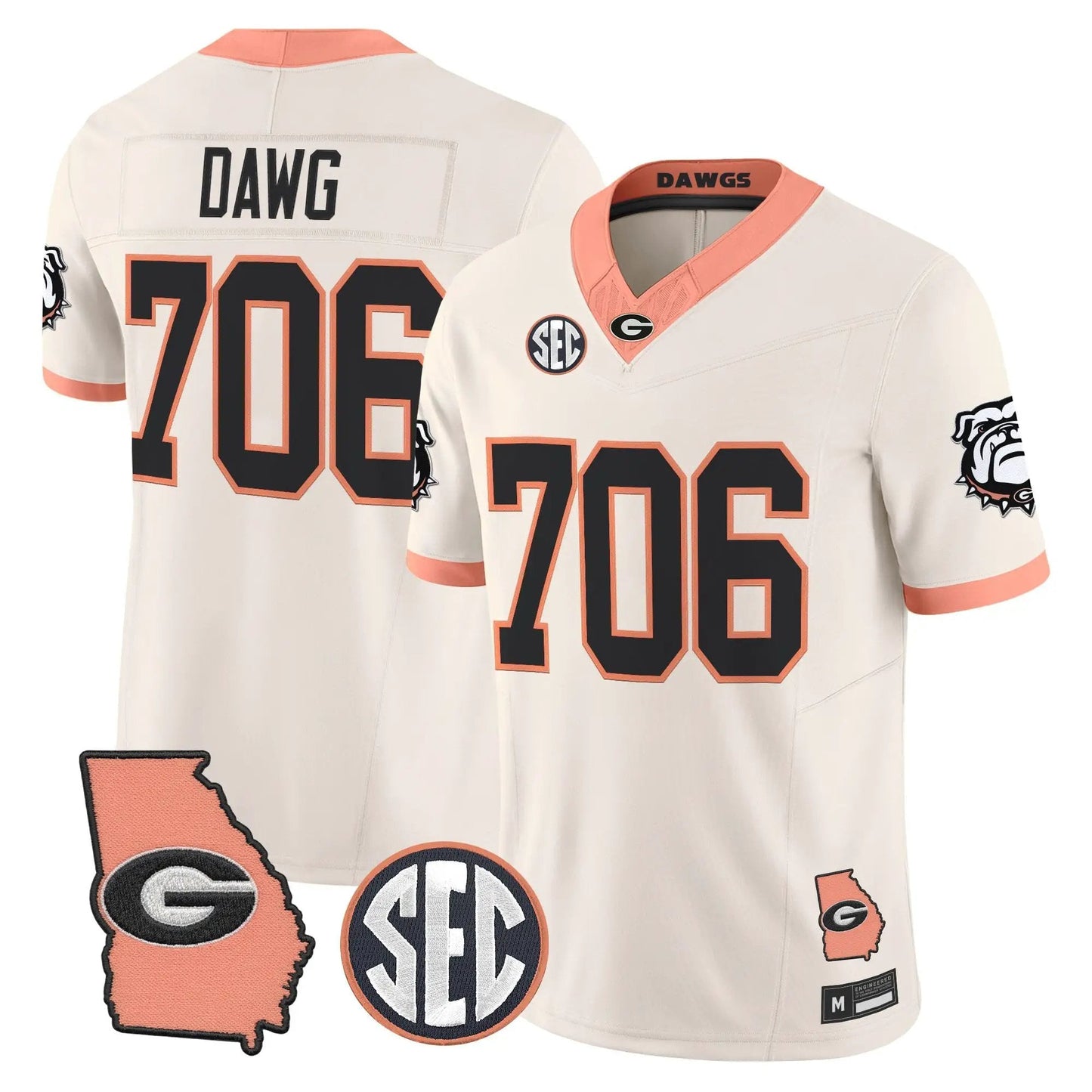 Men Georgia Bulldogs The Big Peach Vapor Limited Jersey - Stitched