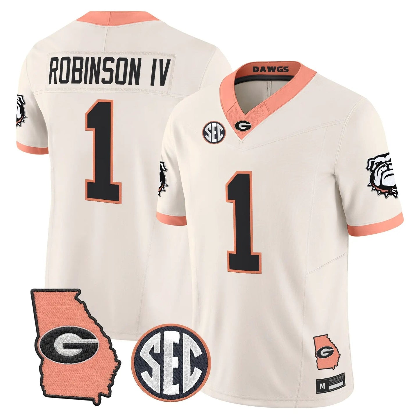Men Georgia Bulldogs The Big Peach Vapor Limited Jersey - Stitched