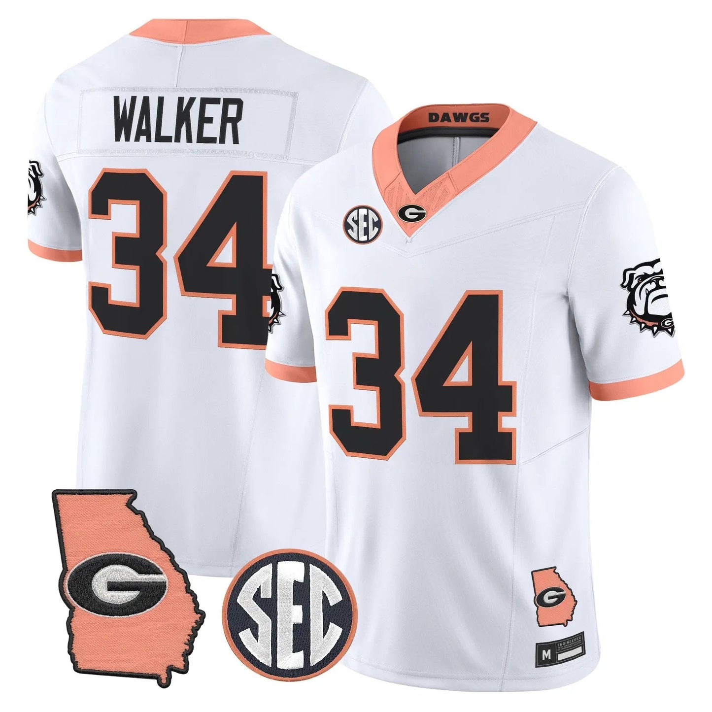 Men Georgia Bulldogs The Big Peach Vapor Limited Jersey - Stitched