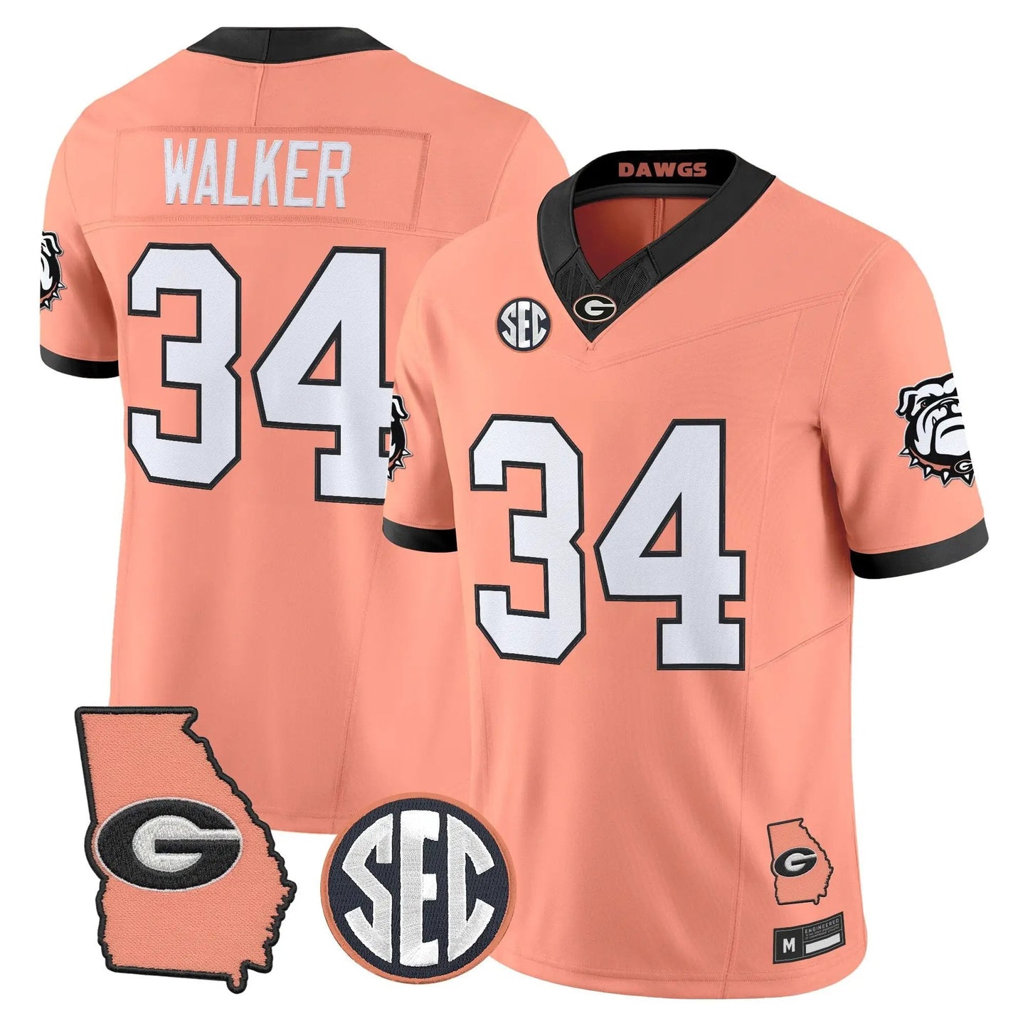 Men Georgia Bulldogs The Big Peach Vapor Limited Jersey - Stitched