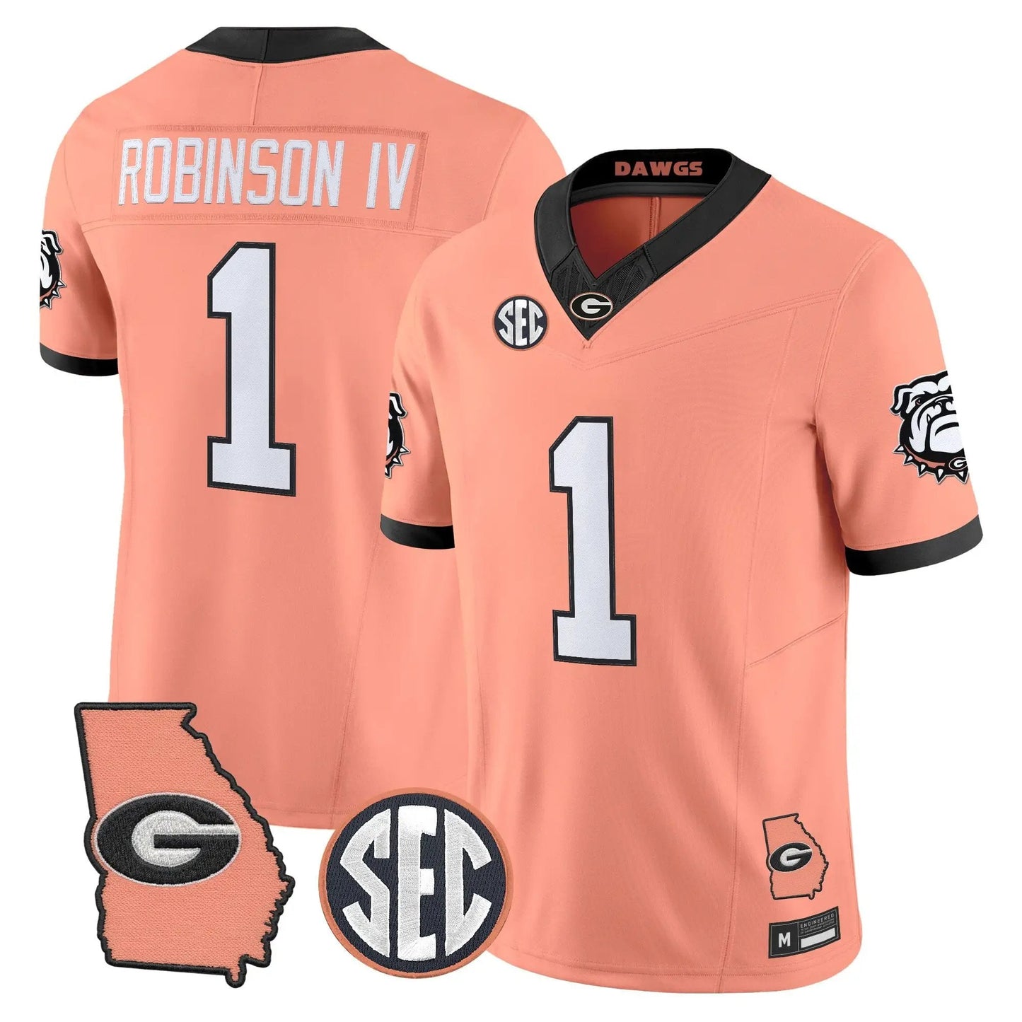 Men Georgia Bulldogs The Big Peach Vapor Limited Jersey - Stitched