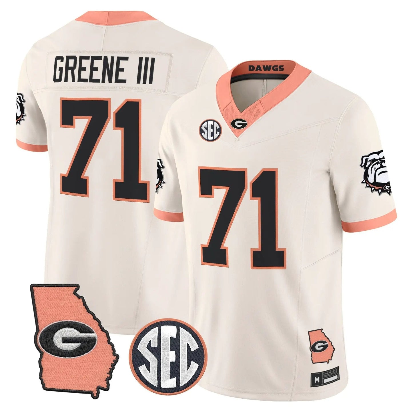 Men Georgia Bulldogs The Big Peach Vapor Limited Jersey - Stitched