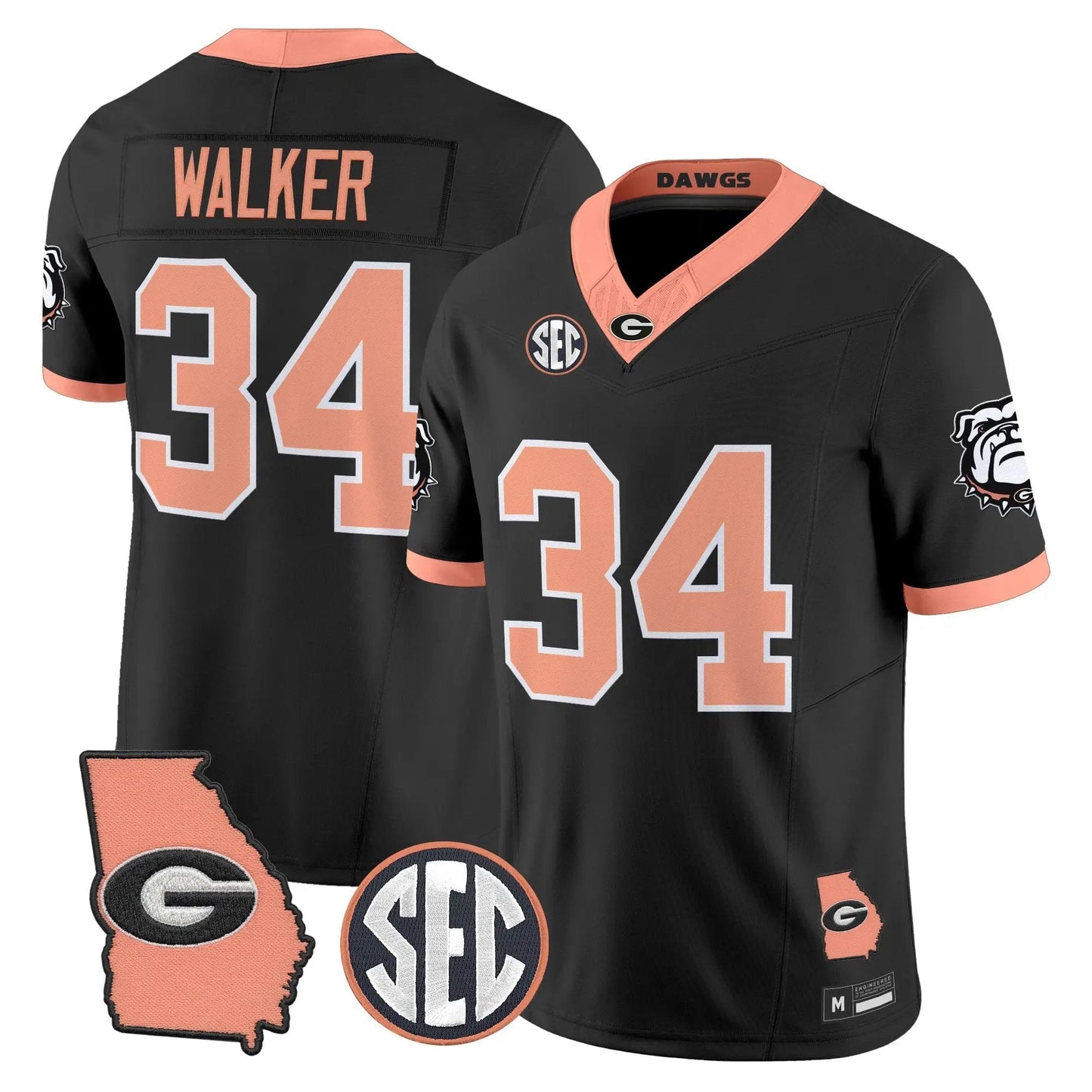 Men Georgia Bulldogs The Big Peach Vapor Limited Jersey - Stitched