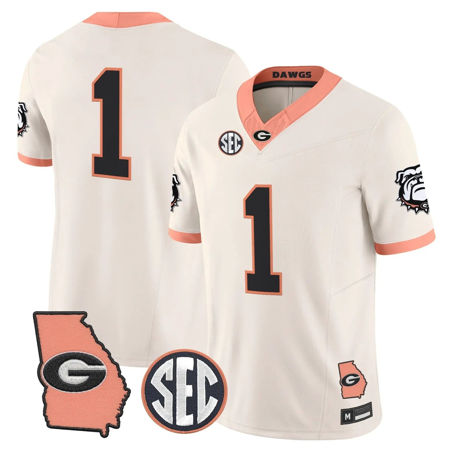 Men Georgia Bulldogs The Big Peach Vapor Limited Jersey - Stitched